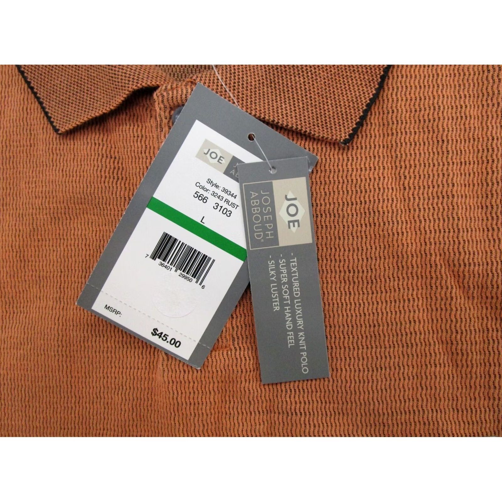 Joseph Abboud Joseph Abboud Polo Shirt Men's Orange Knit Short Sleeve Size L Golf Casual Logo Classic Casual Polo Size US L / EU 52-54 / 3 - 3 Thumbnail