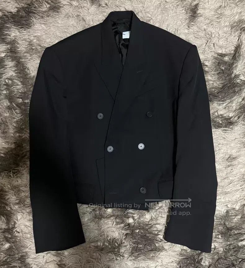 Balenciaga Balenciaga Black Folded Double Breasted Suit Jacket Size US M / EU 48-50 / 2 - 1 Thumbnail