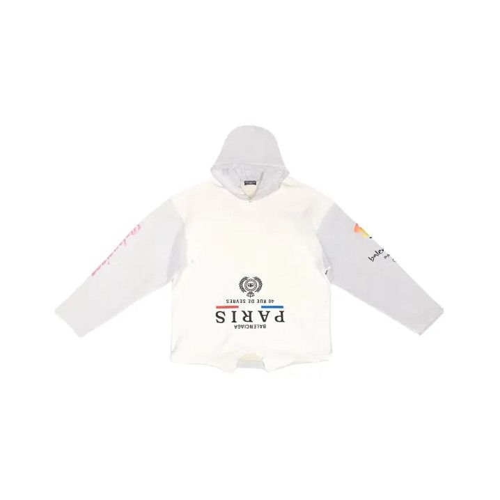Balenciaga Balenciaga White Logo Graphic Hoodie for Men Size US M / EU 48-50 / 2 - 1 Thumbnail