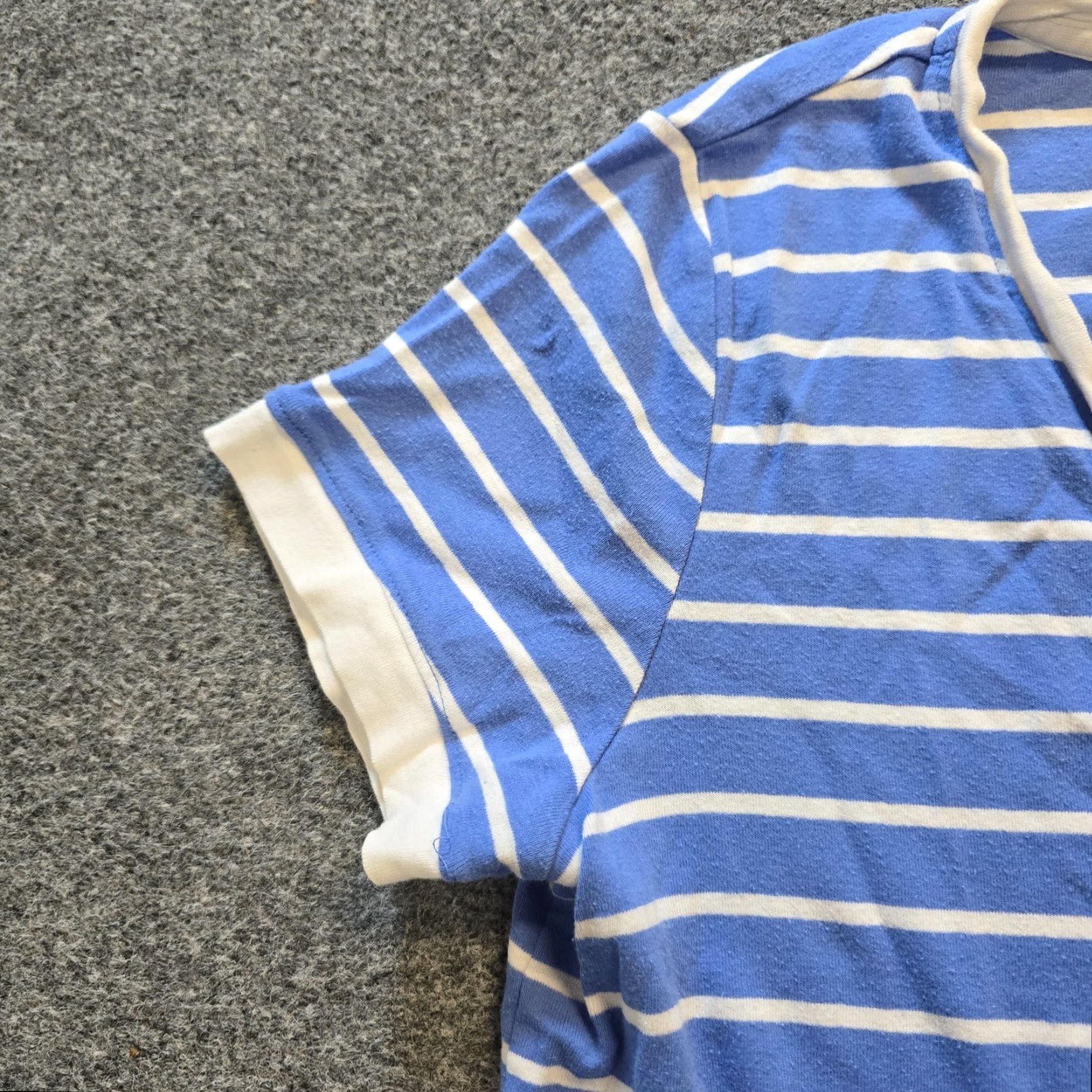 Ralph Lauren Lauren Ralph Lauren Top Womens Size L Blue Striped Henley Embroidery Preppy T-Shirt Shirt Short Sleeve Casual Knit Cotton Basic Regular Womens Size L / US 10 / IT 46 - 4 Thumbnail
