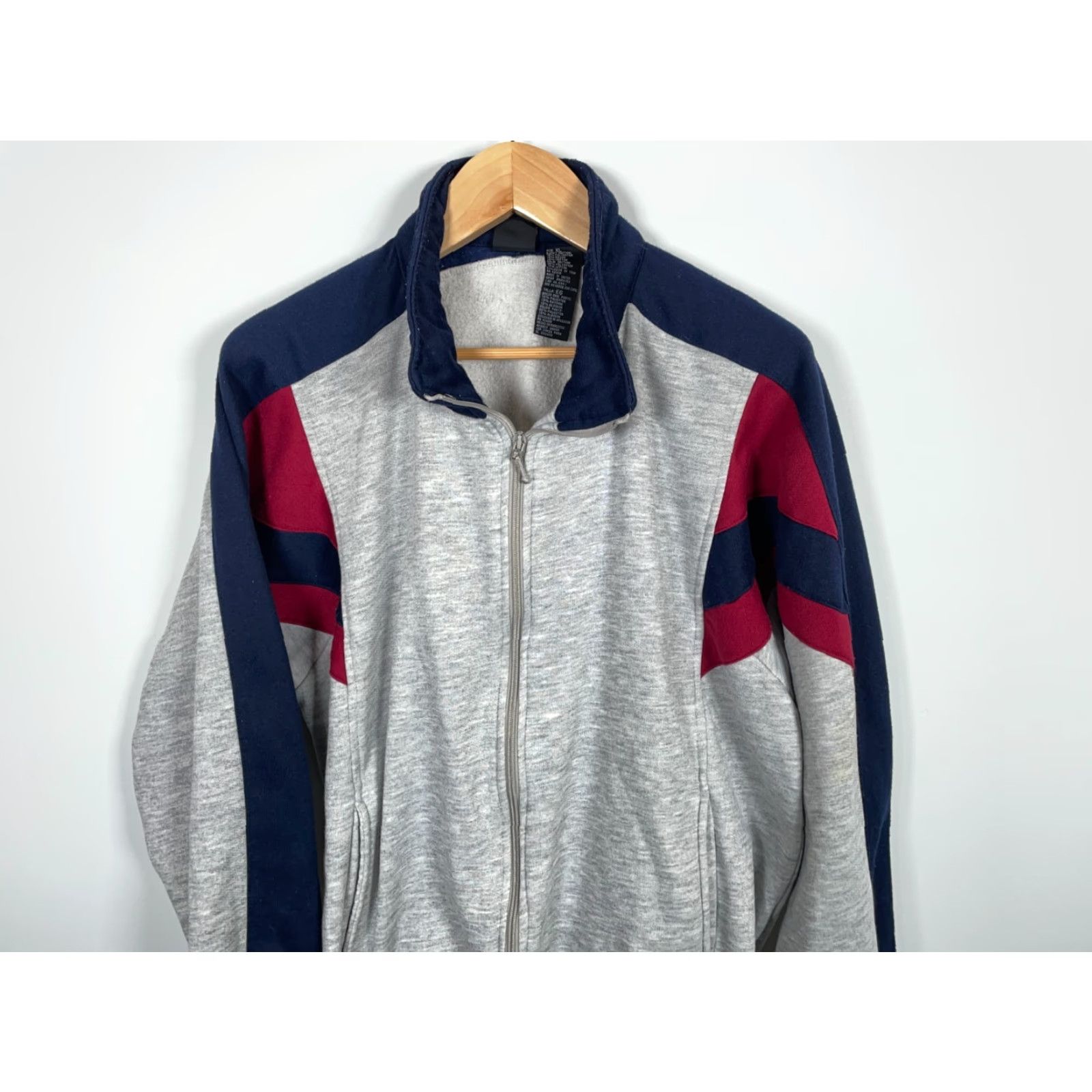 McGregor VINTAGE MacGregor Sweatshirt Adult XL Gray Striped Full Zip 80s 90s Hipster Retro Mens Size US XL / EU 56 / 4 - 4 Thumbnail