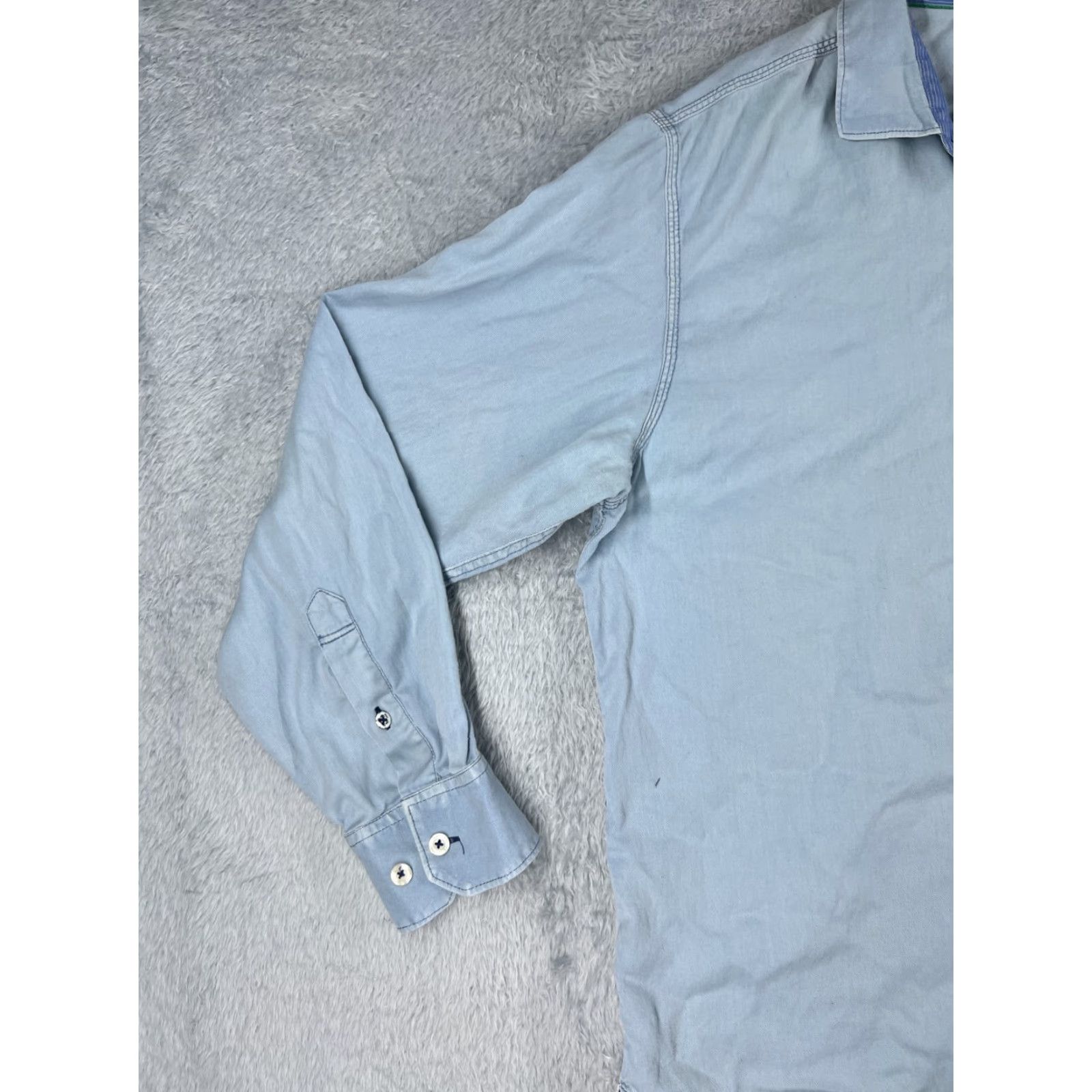 Tommy Bahama Tommy Bahama Shirt Men XL Blue Long Sleeve Twill Button-Up Pocket Aloha Resort Size US XL / EU 56 / 4 - 3 Thumbnail