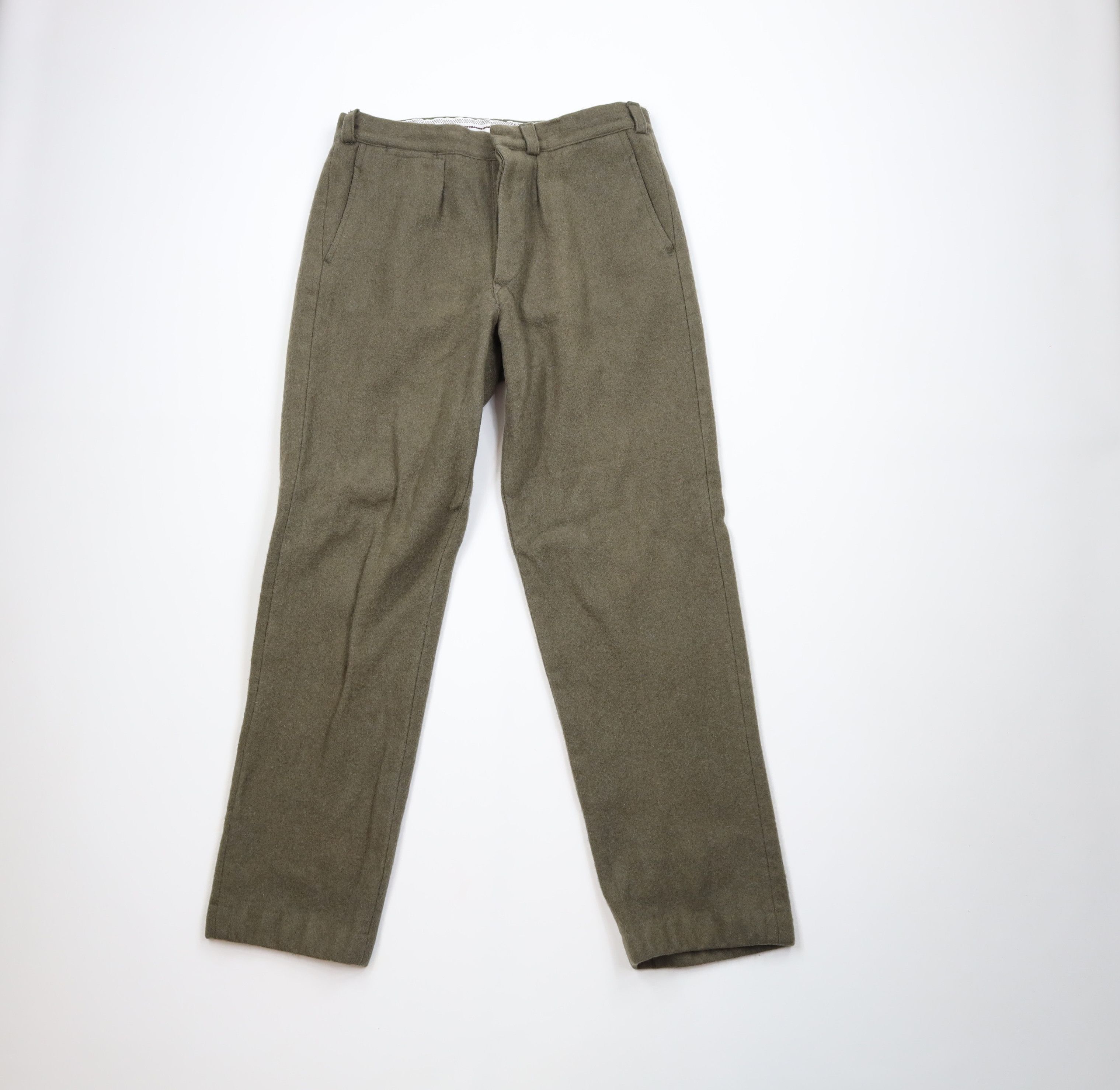 Vintage Vintage 80s Serbia Military Button Fly Wool Pants Green Size US 34 / EU 50 - 1 Thumbnail