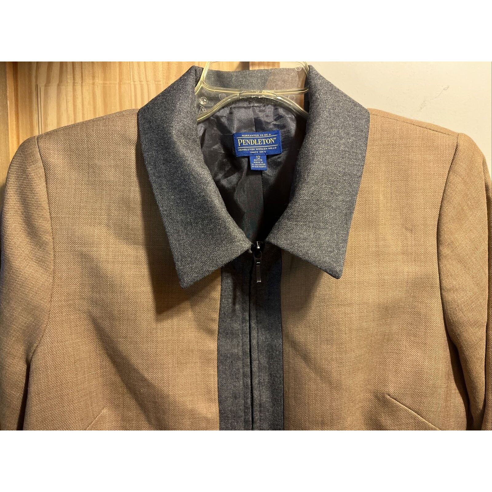 Pendleton Pendleton Women’s 12 Petite Brown Virgin Wool Blazer Jacket Size XL / US 12-14 / IT 48-50 - 4 Thumbnail