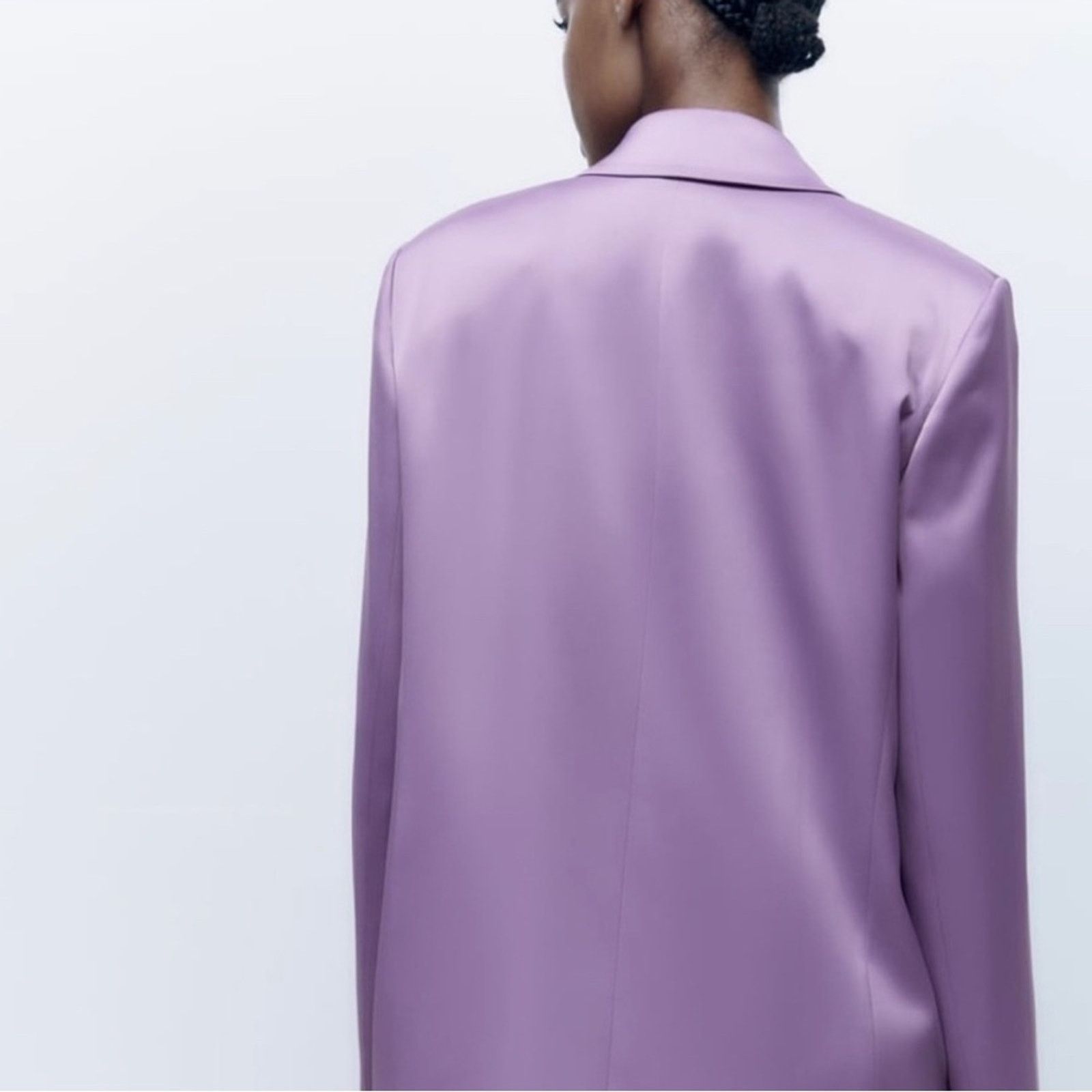 Zara ZARA SATIN EFFECT BLAZER LILAC Size XS / US 0-2 / IT 36-38 - 13 Thumbnail