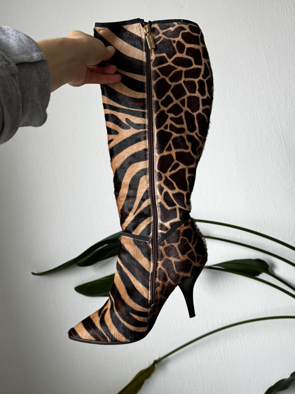 Bruno Magli Bruno Magli Animal Print High Boots Zebra & Giraffe Pattern Size US 5 / IT 35 - 1 Thumbnail