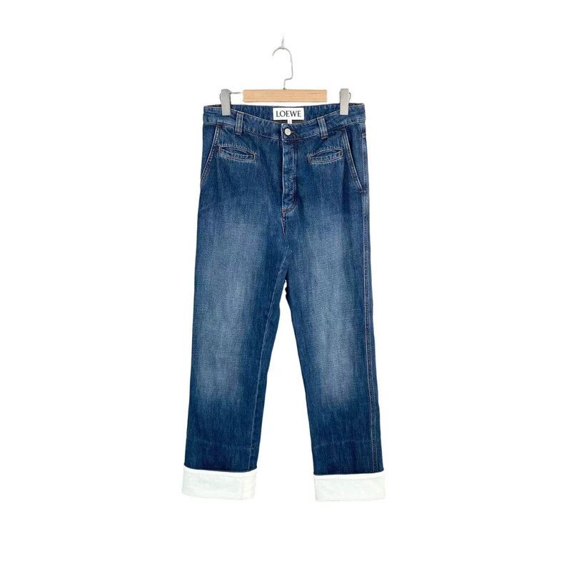 Loewe LOEWE Patch straight jeans with water-washed old jeans Size 24" / US 00 / IT 34 - 1 Thumbnail