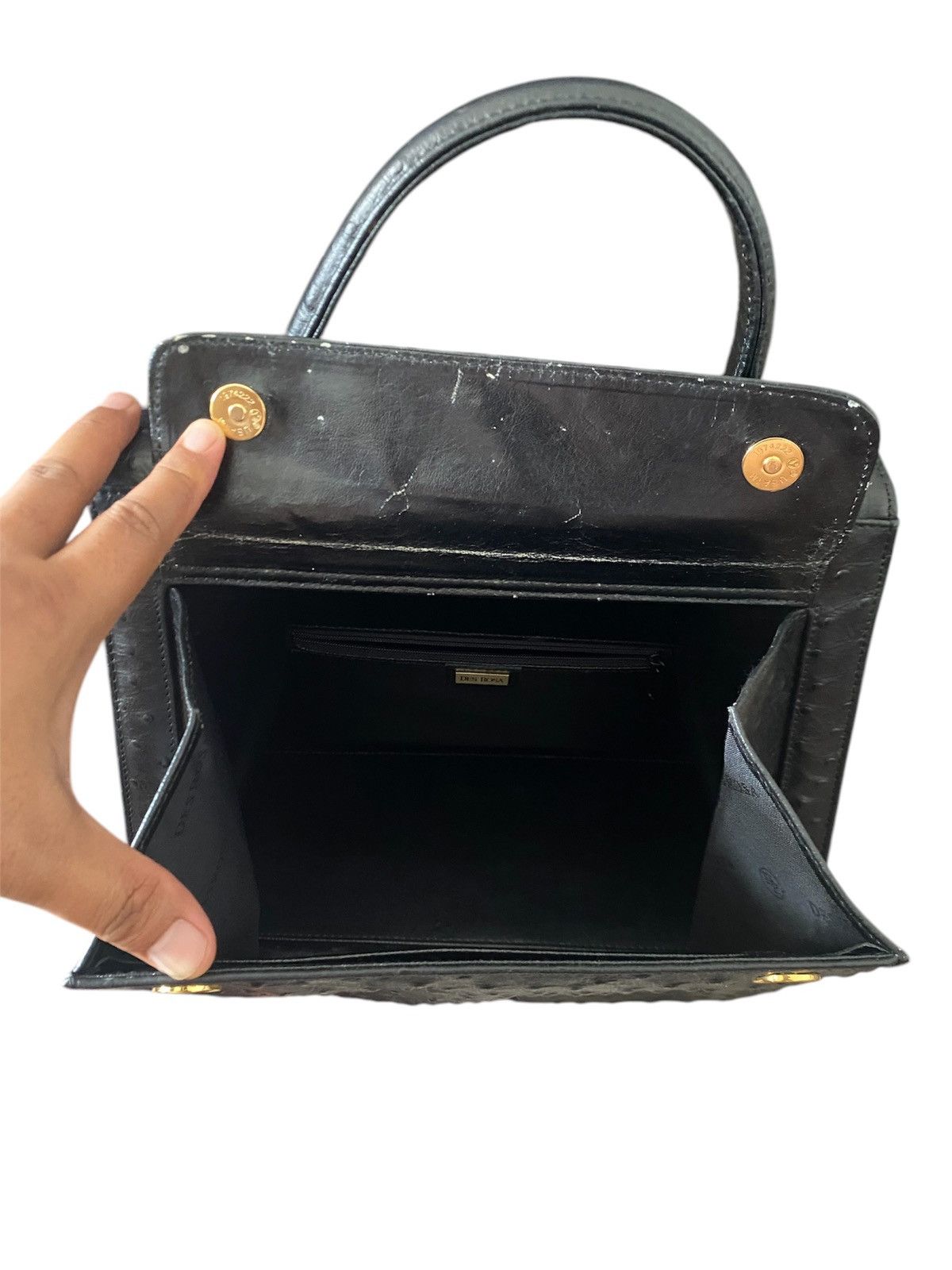 Japanese Brand × Leather Ostrich Leather Birkin’s Style Handbag Size ONE SIZE - 5 Thumbnail