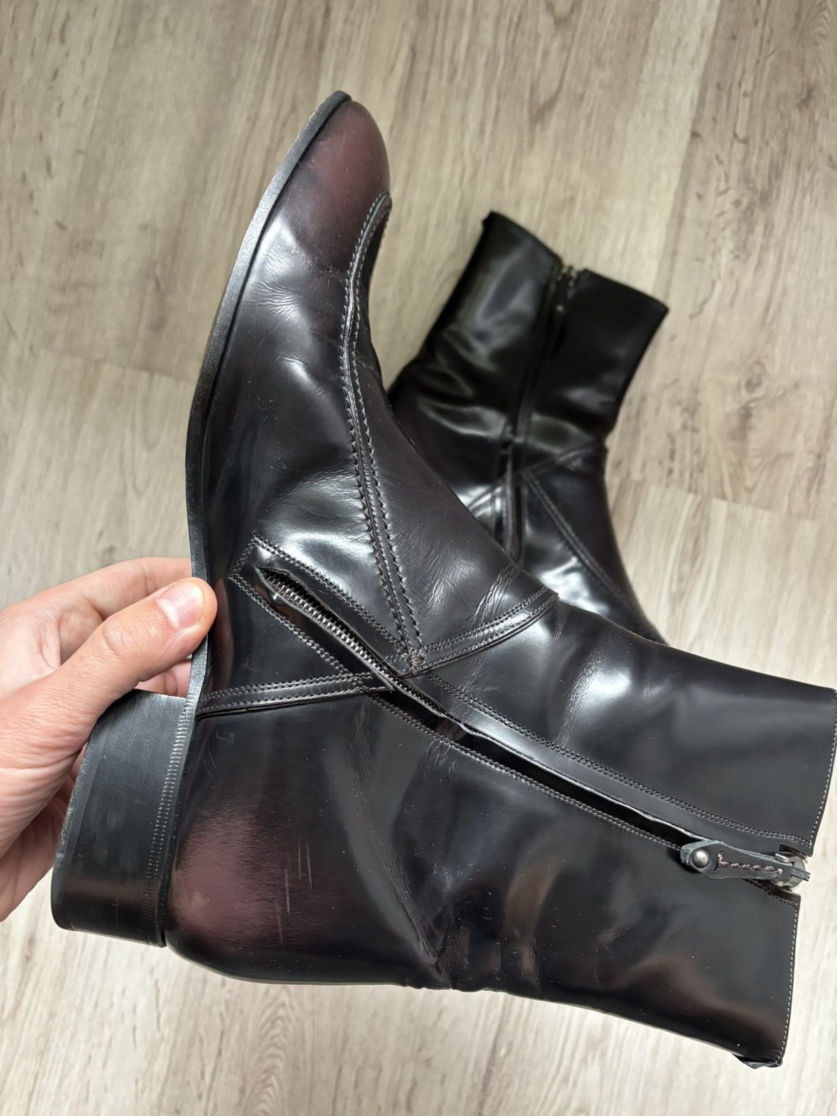 Bally Bally Albers Leather Ankle Boots Side Zip Black Bordeaux Size US 9.5 / EU 42-43 - 6 Thumbnail