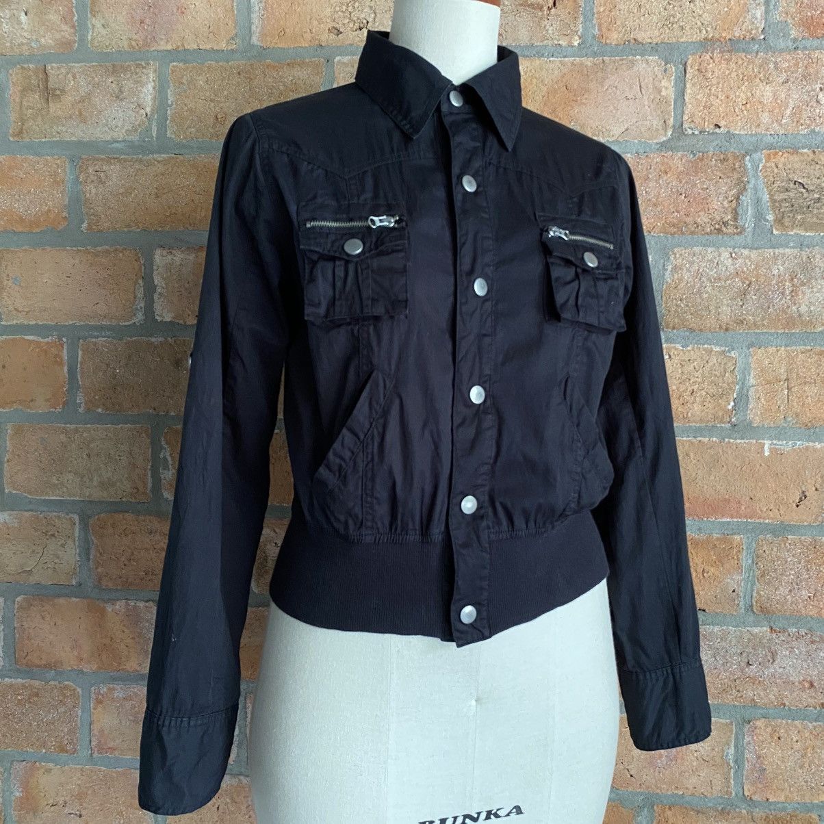 Cryx punkY2K style pockets black shirt