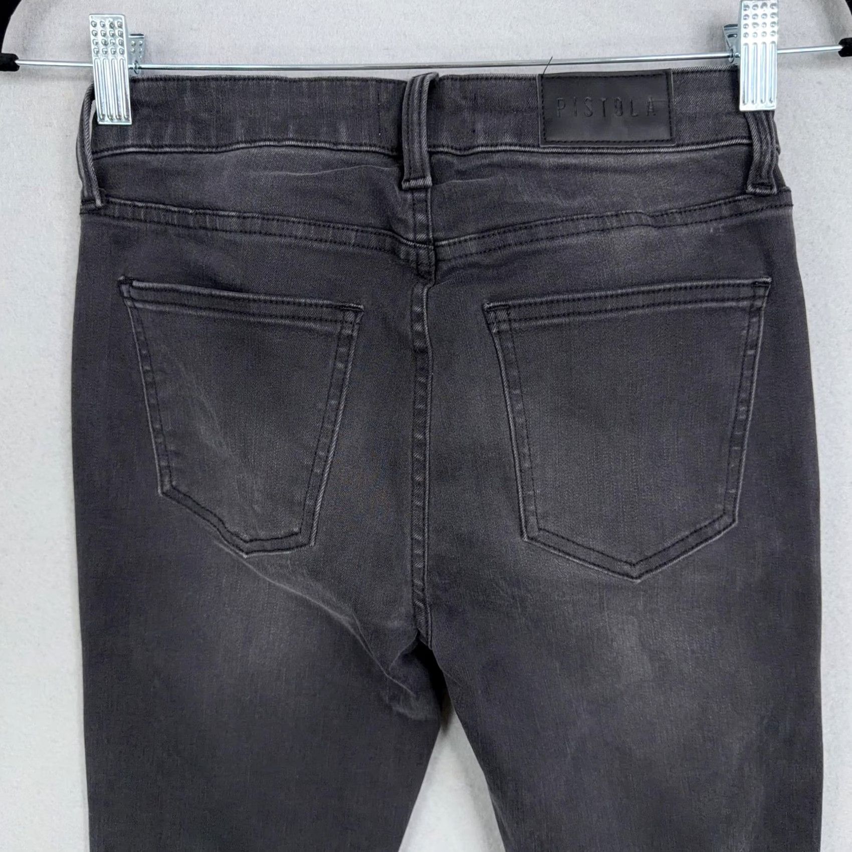 Pistola Pistola Jeans Womens 26 Gray Mid Rise Skinny Raw Hem Crop Charcoal Wash Denim Pants Jeans Slim Women's Size 26" / US 2 / IT 38 - 6 Thumbnail