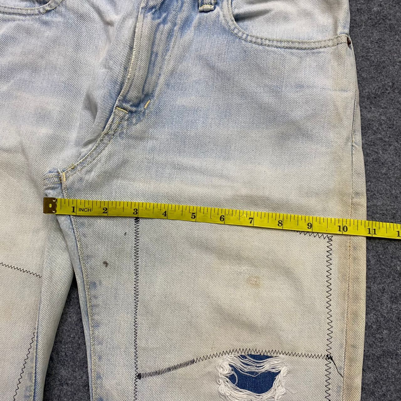 Blue Blue Japan Vintage 90s Blue Blue Japan Selvegde Patchwork Denim Size US 29 - 6 Thumbnail