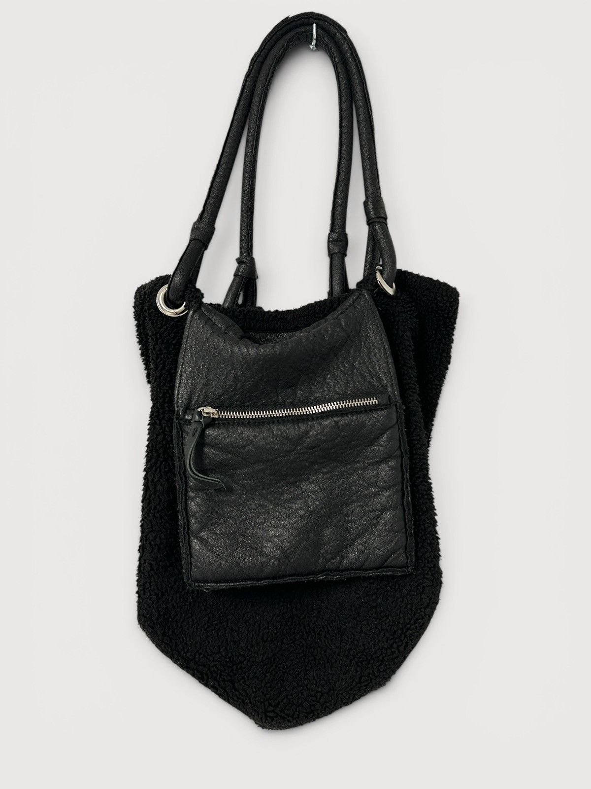 Maison Margiela “Noir Nomade” Reversible Shearling Tote Bag Size ONE SIZE - 4 Thumbnail