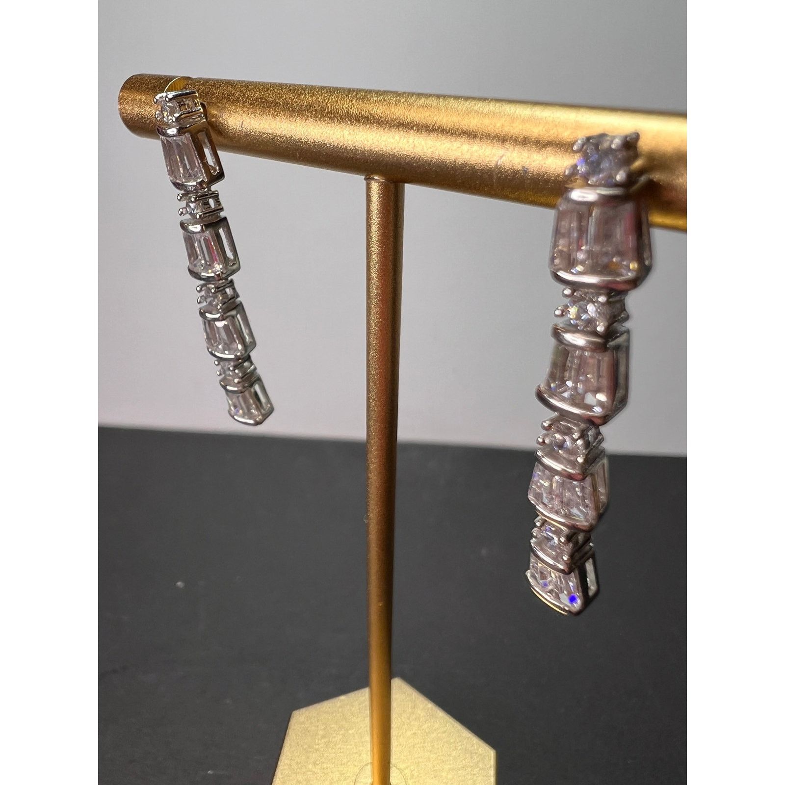 Other CZ sterling silver long dangle earrings Size ONE SIZE - 8 Thumbnail