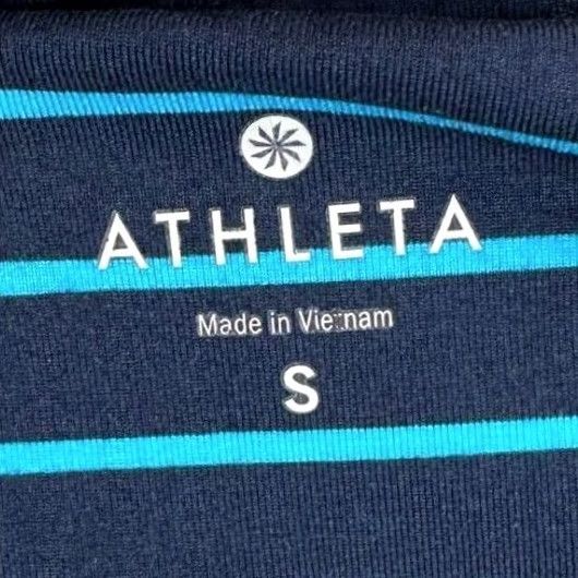 Athleta Athleta Cropped Leggings Womens Small Navy Blue Hickory Striped Pull On Mid-Rise Size 28" / US 6 / IT 42 - 4 Thumbnail