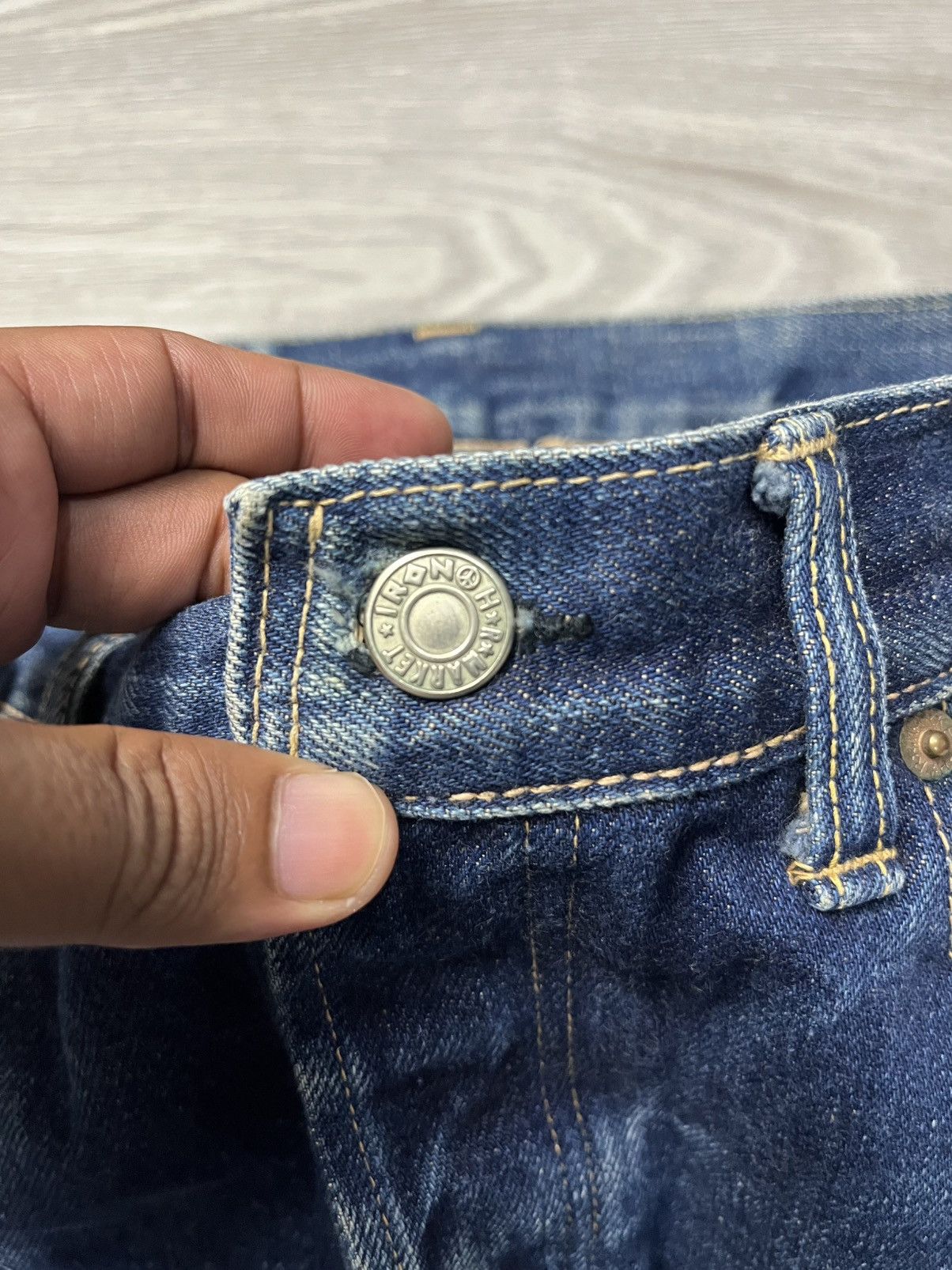 Blue Blue Japan Vintage HR Market Blue Blue Japan Selvedge faded Denim Jeans Size US 31 - 19 Thumbnail