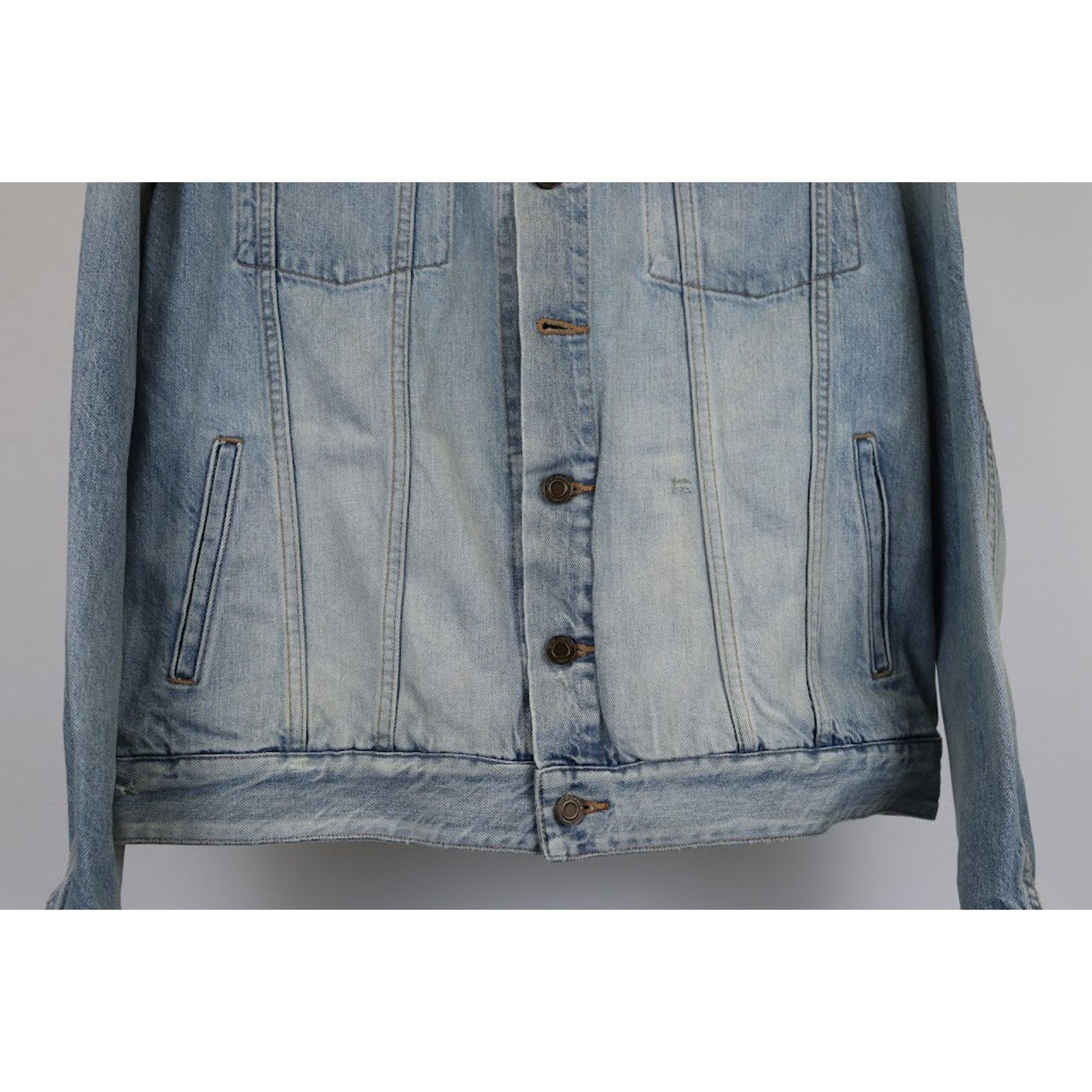 Saint Laurent Paris o1rshd1 Classic Denim Jacket in Sky Blue Size US M / EU 48-50 / 2 - 6 Thumbnail