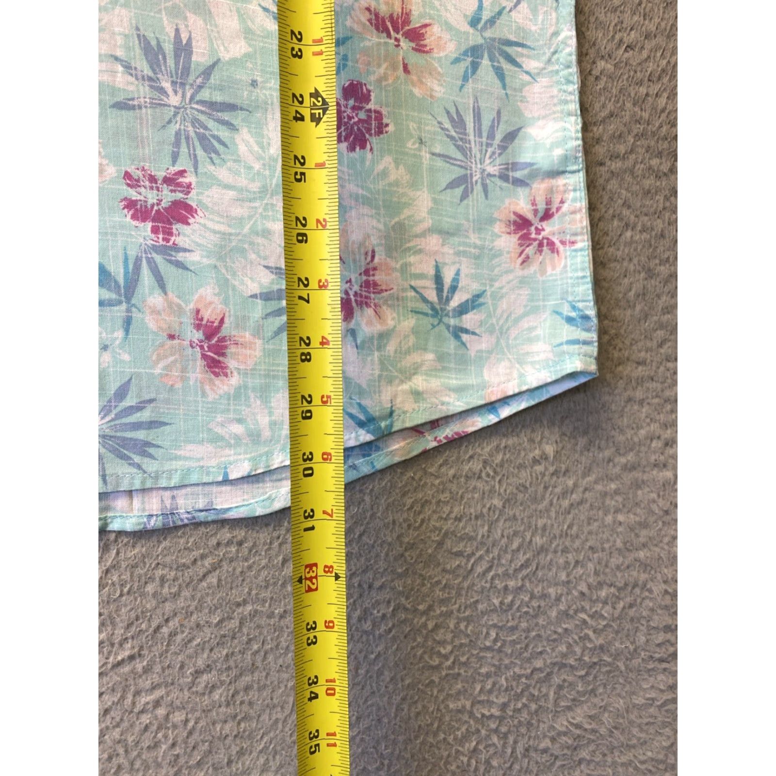 Izod IZOD Saltwater Men's Short Sleeve Cotton Button-Down Shirt XL Blue Floral Casual Size US XL / EU 56 / 4 - 6 Thumbnail