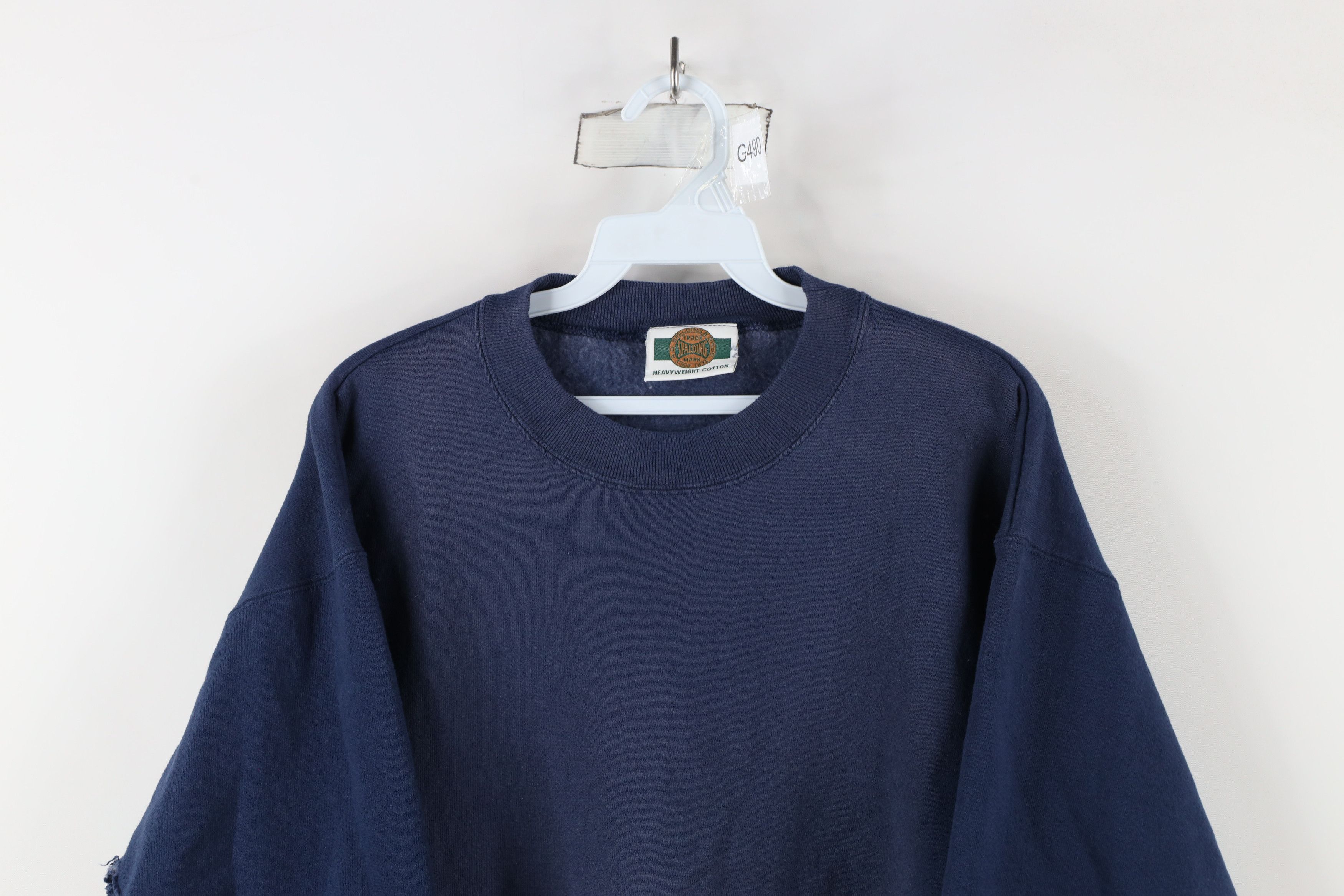 Spalding × Vintage Vintage 90s Spalding Faded Heavyweight Sweatshirt Cotton USA Size US M / EU 48-50 / 2 - 2 Thumbnail