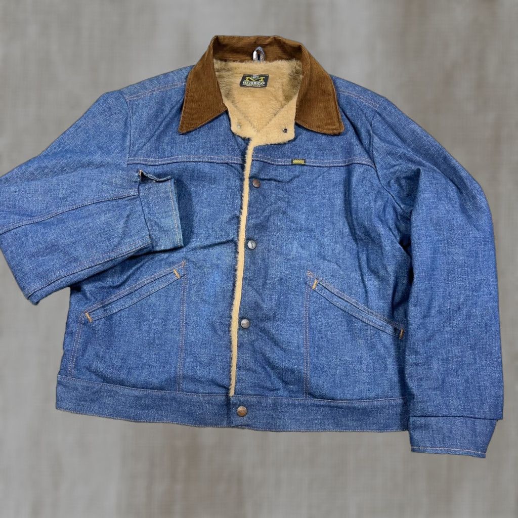 Bell VINTAGE Maverick Denim Jacket Men 44 Blue Lined 70s USA Made Jacket Size US S / EU 44-46 / 1 - 1 Thumbnail