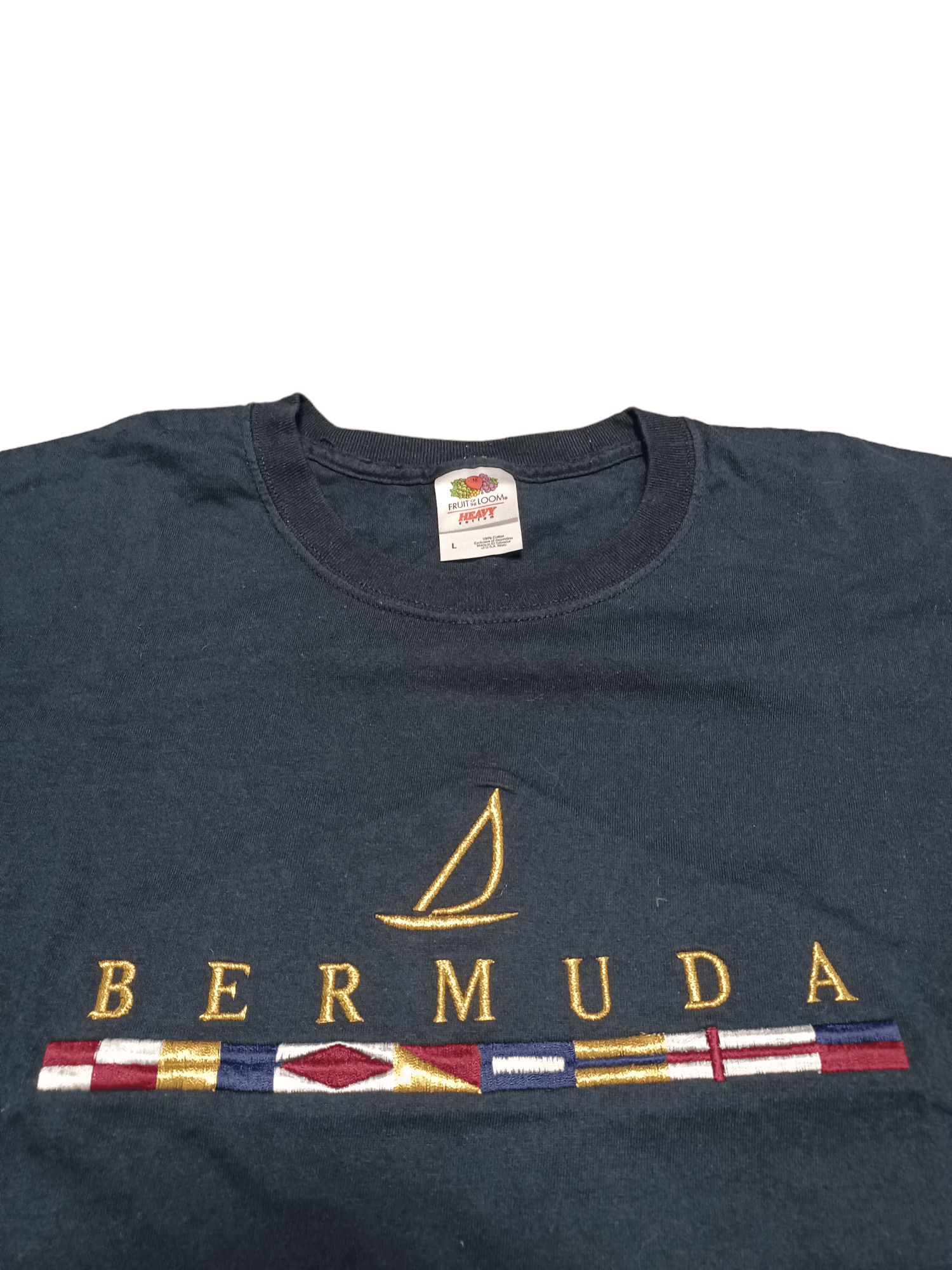 Fruit Of The Loom 90S VINTAGE BERMUDA FOTL HEAVY COTTON TEE BIGLOGO Size US L / EU 52-54 / 3 - 2 Thumbnail