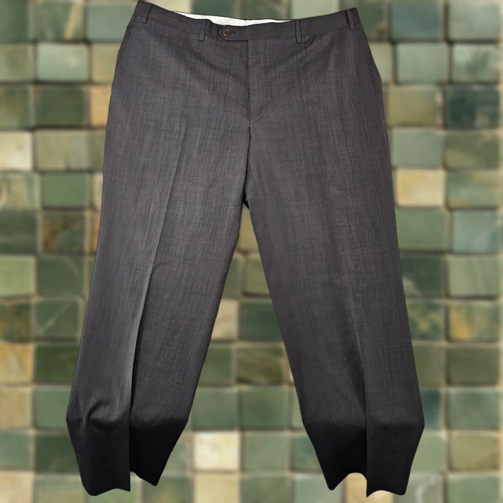 Canali Canali Dress Pants Mens 38x29 Brown Wool Flat Front Lined Pockets Business Formal Travel Size US 38 / EU 54 - 1 Thumbnail