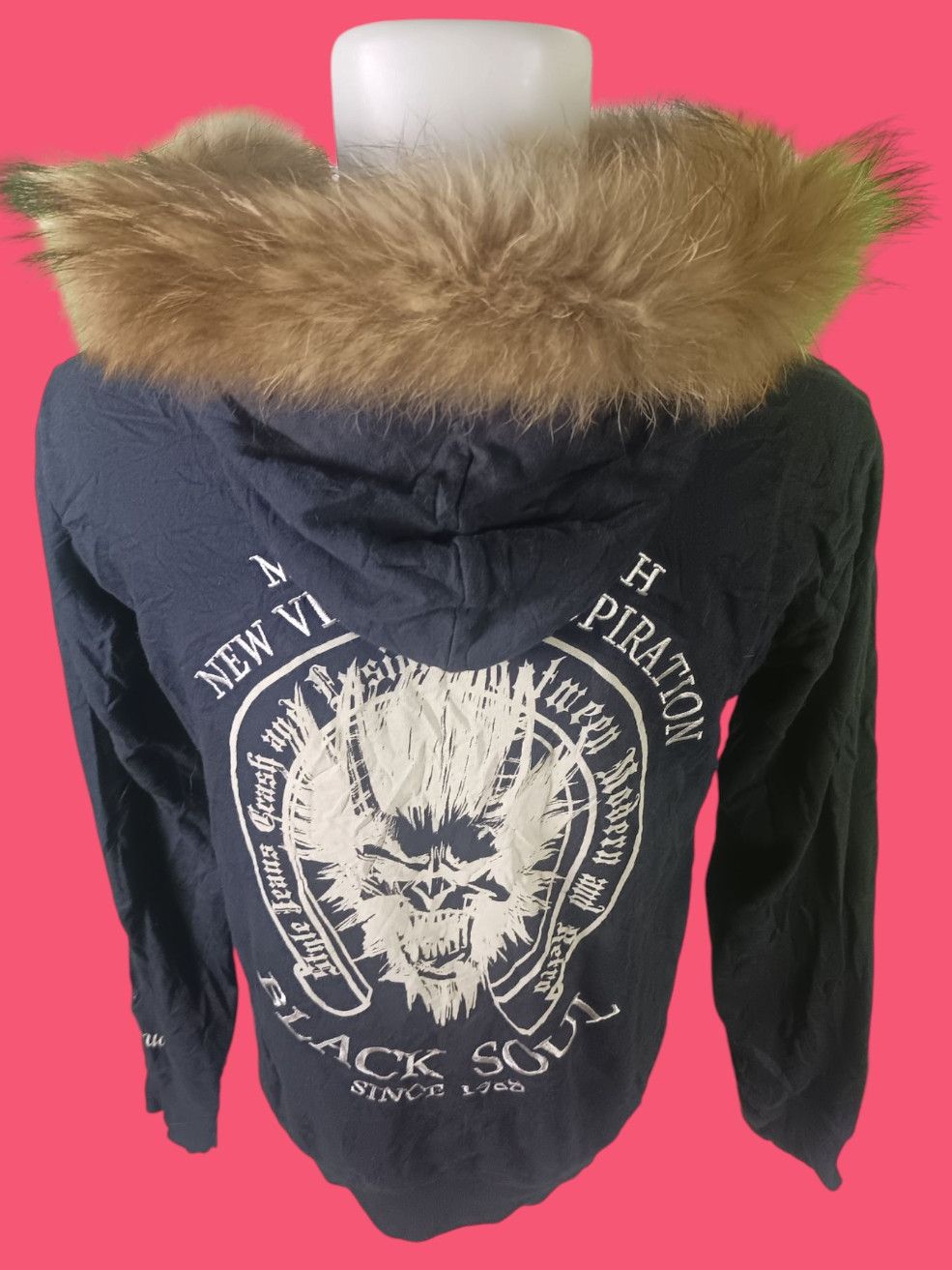 If Six Was Nine × Japanese Brand × Le Grande Bleu (L.G.B.) ONIARAI Black Soul Japanese Street Culture Fur Hoodie Size US M / EU 48-50 / 2 - 19 Thumbnail