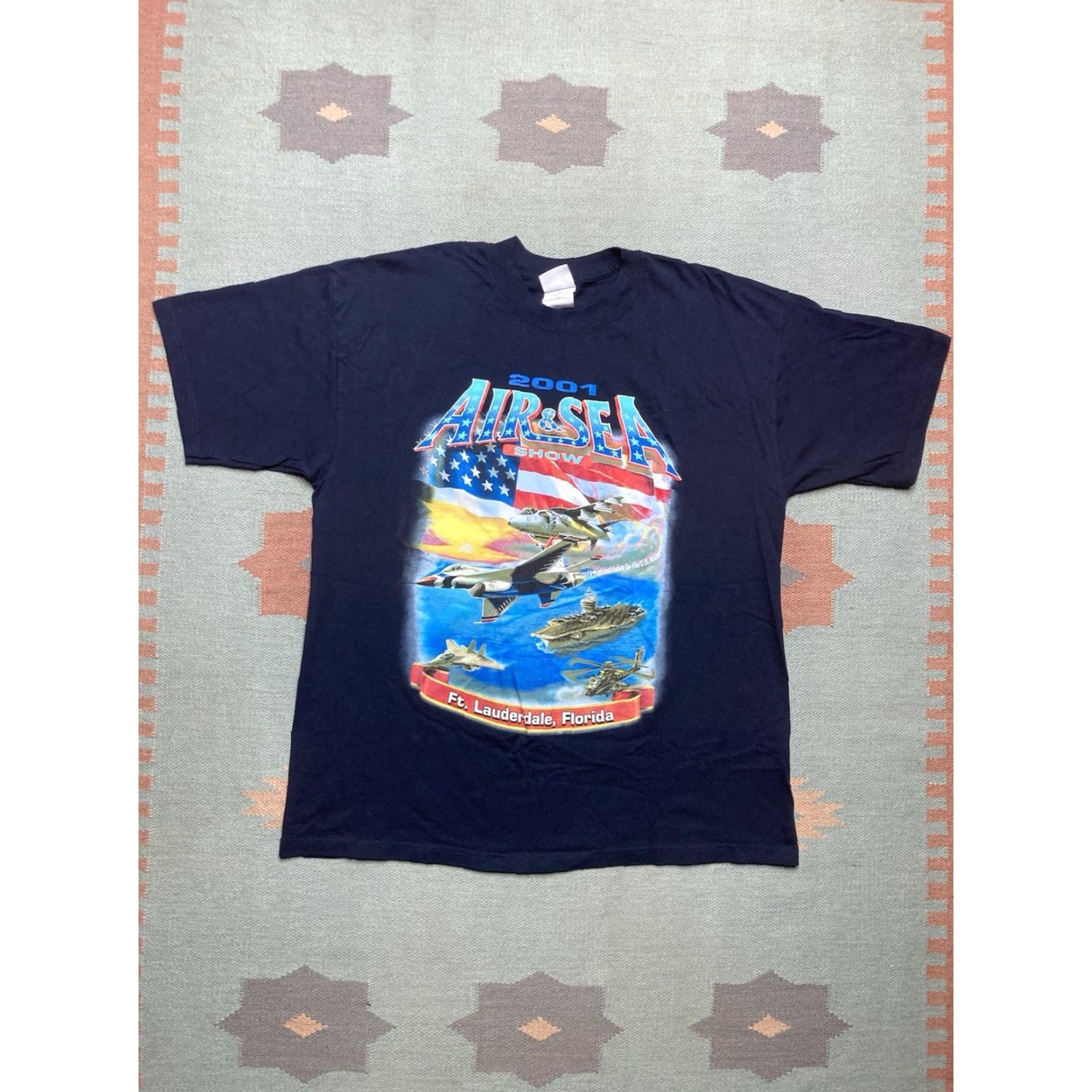 Vintage VINTAGE 2001 air & sea show graphic T-Shirt Ft Lauderdale Florida Army Navy XL Shirt Men Blue Army Size US XL / EU 56 / 4 - 2 Thumbnail