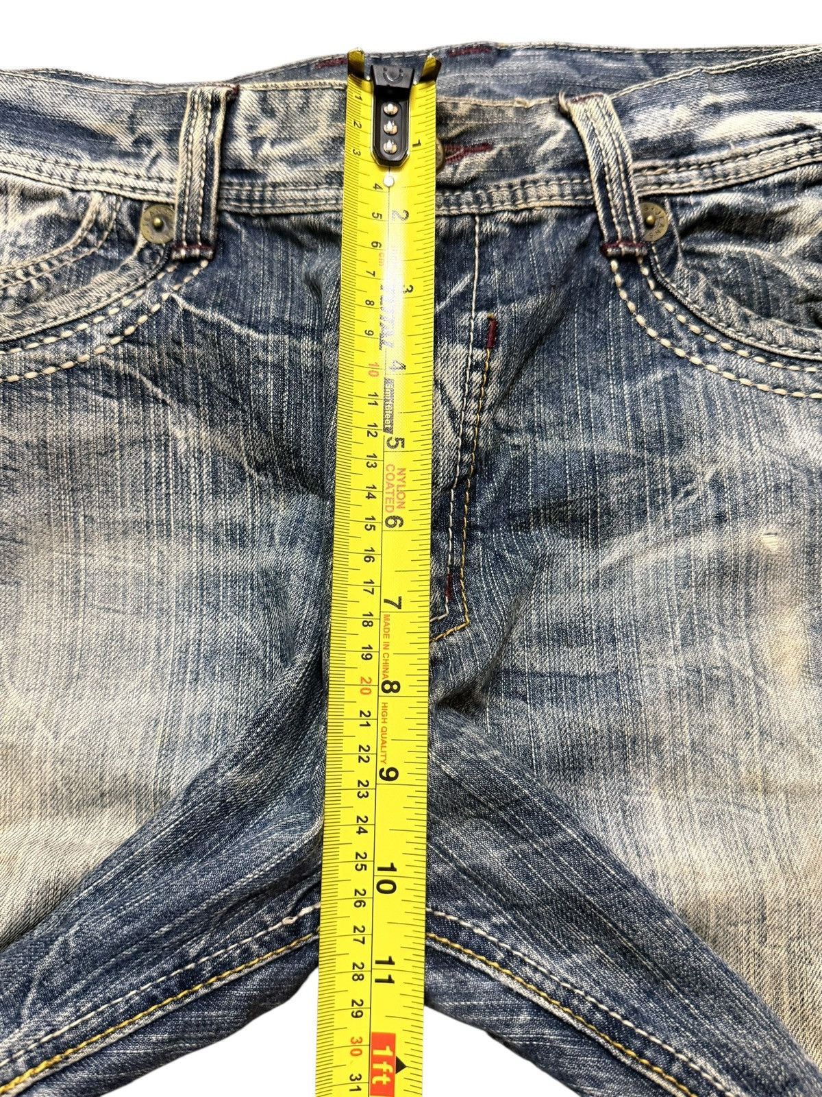 14th Addiction Vintage Japanese Brand Mud Wash Faded Thunder Distress Baggy Size US 34 / EU 50 - 14 Thumbnail