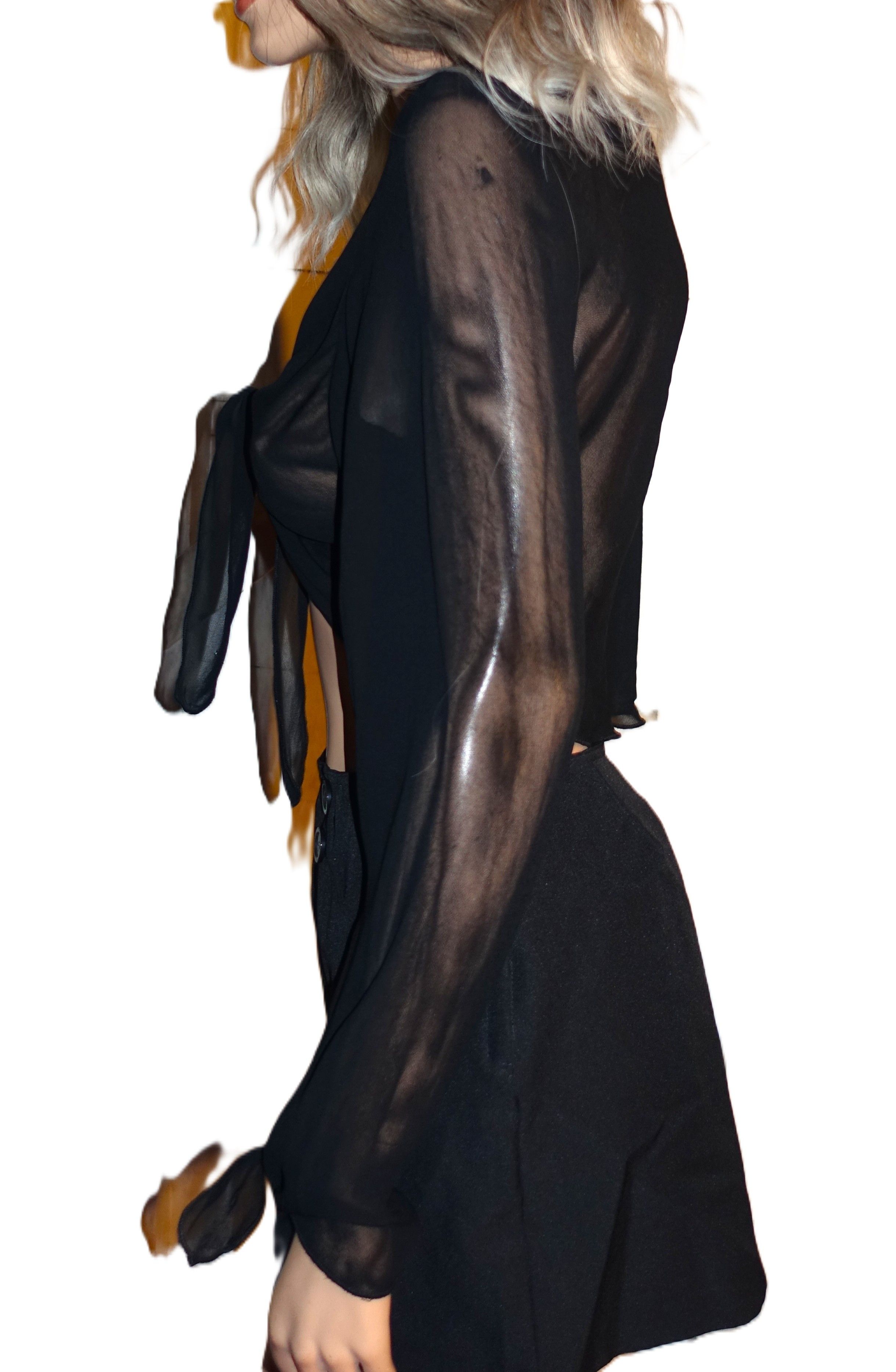 Other Lily Black Cropped Blouse L Size L / US 10 / IT 46 - 4 Thumbnail