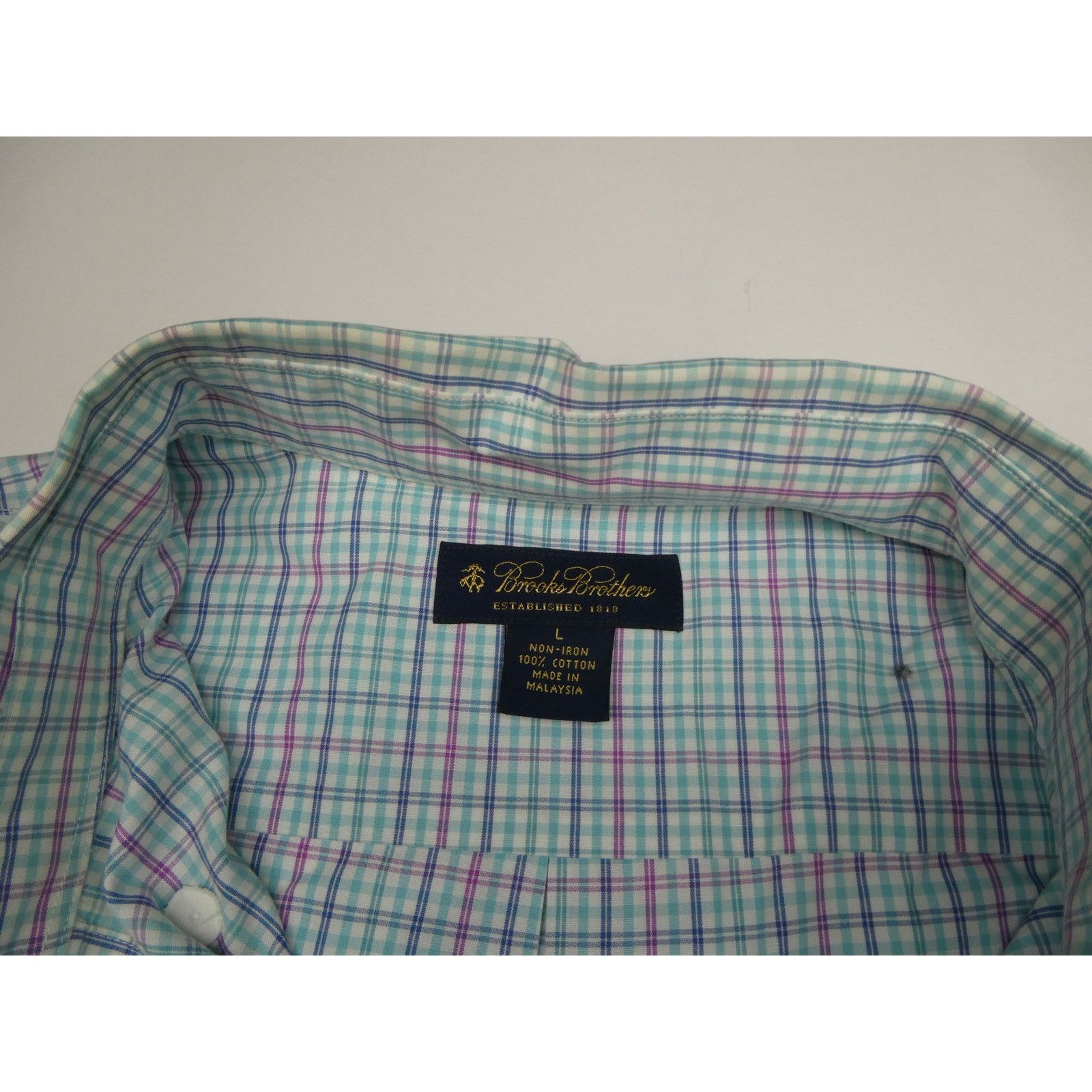 Brooks Brothers Brooks Brothers button-down plaid shirt, large, light blue Size US L / EU 52-54 / 3 - 2 Thumbnail
