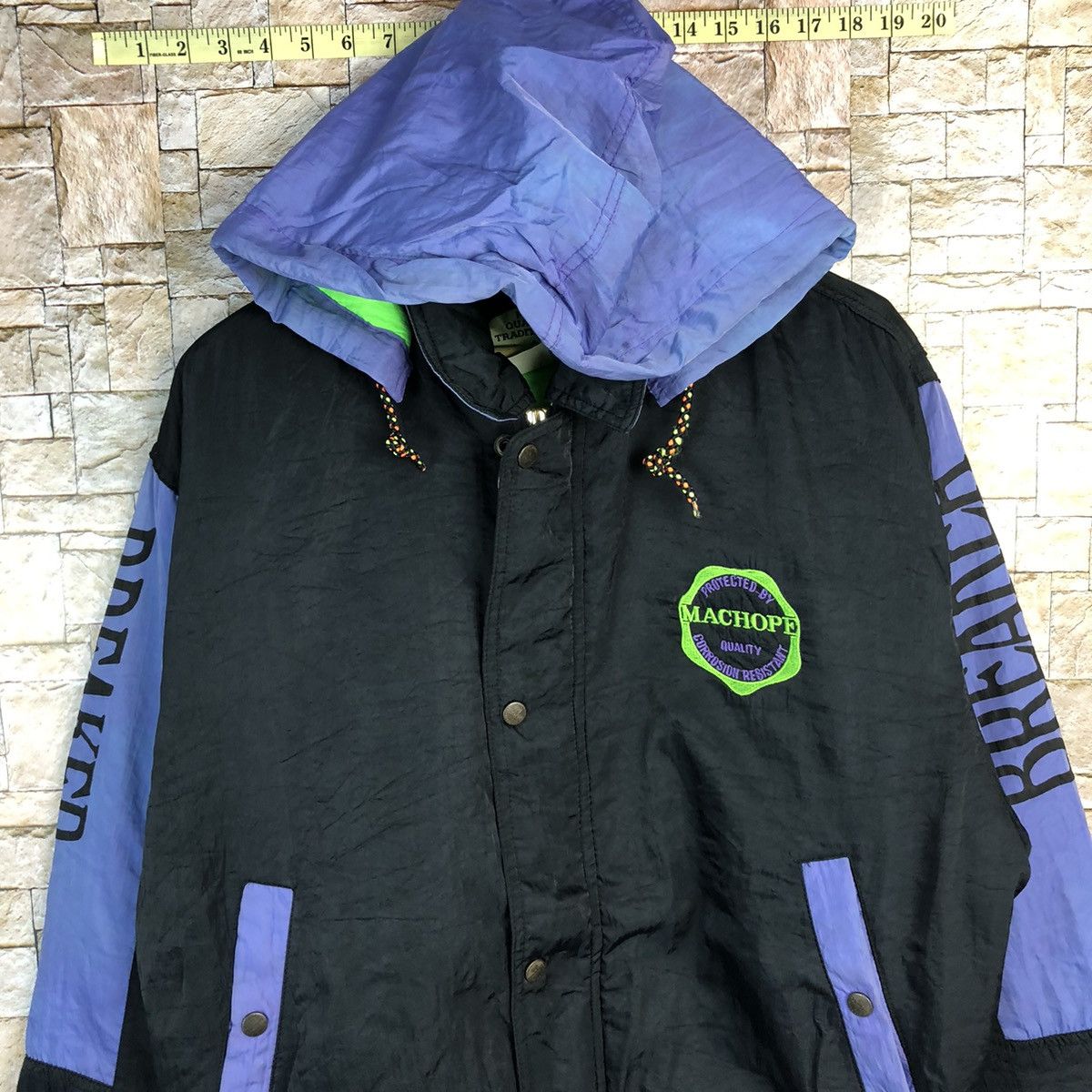 Japanese Brand Machope WindBreaker Purple Hoodie #A559 Size US L / EU 52-54 / 3 - 5 Thumbnail
