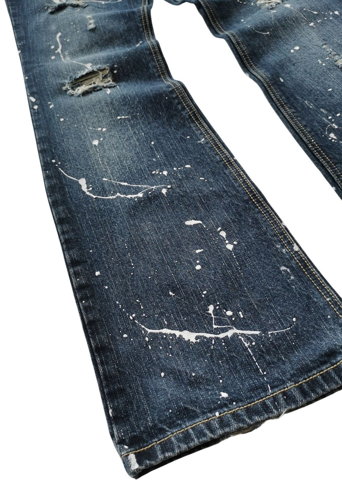 Kapital Flared Distressed Paint Splatter Jeans 30x33 Size US 30 / EU 46 - 5 Thumbnail