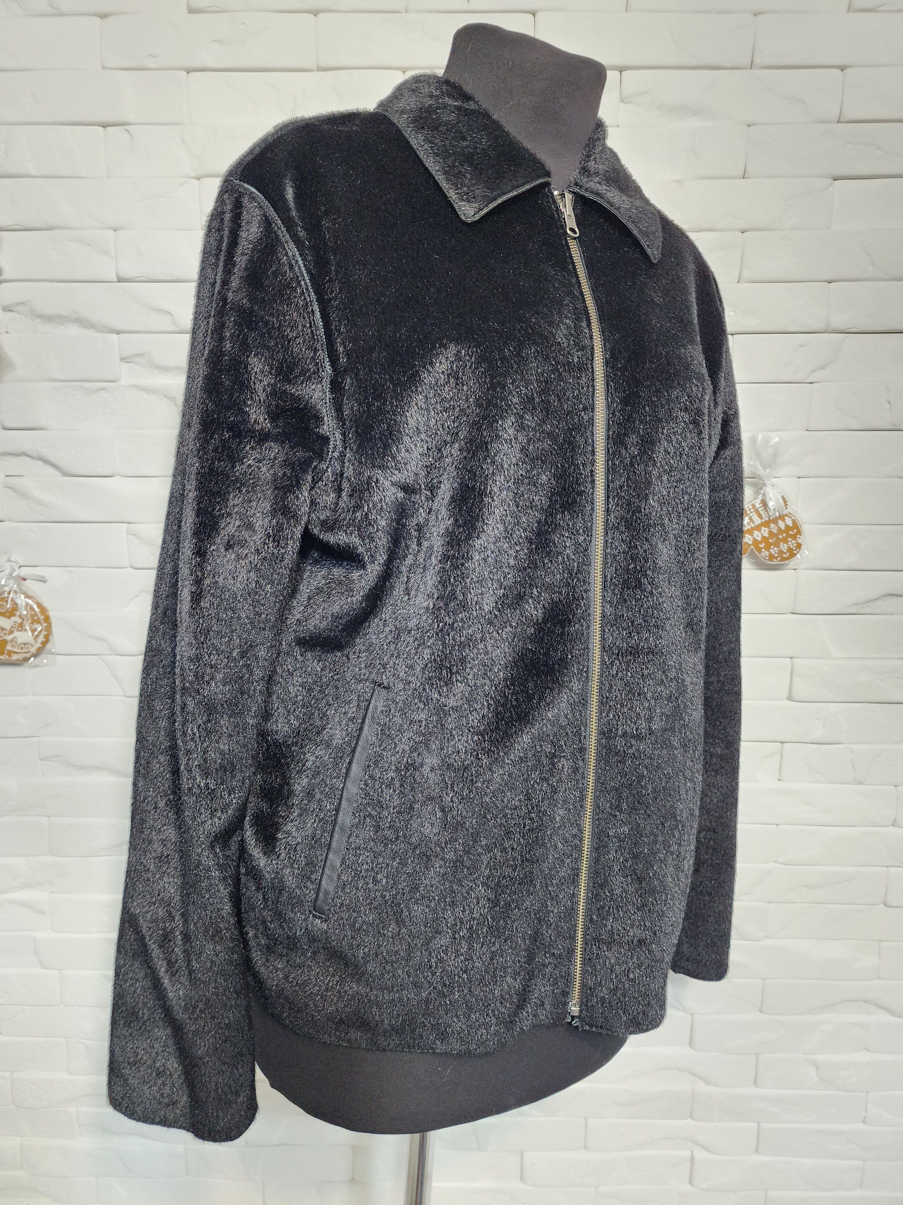 Furla Men's Black Double-Sided Leather Jacket with Faux Fur. Size US L / EU 52-54 / 3 - 7 Thumbnail