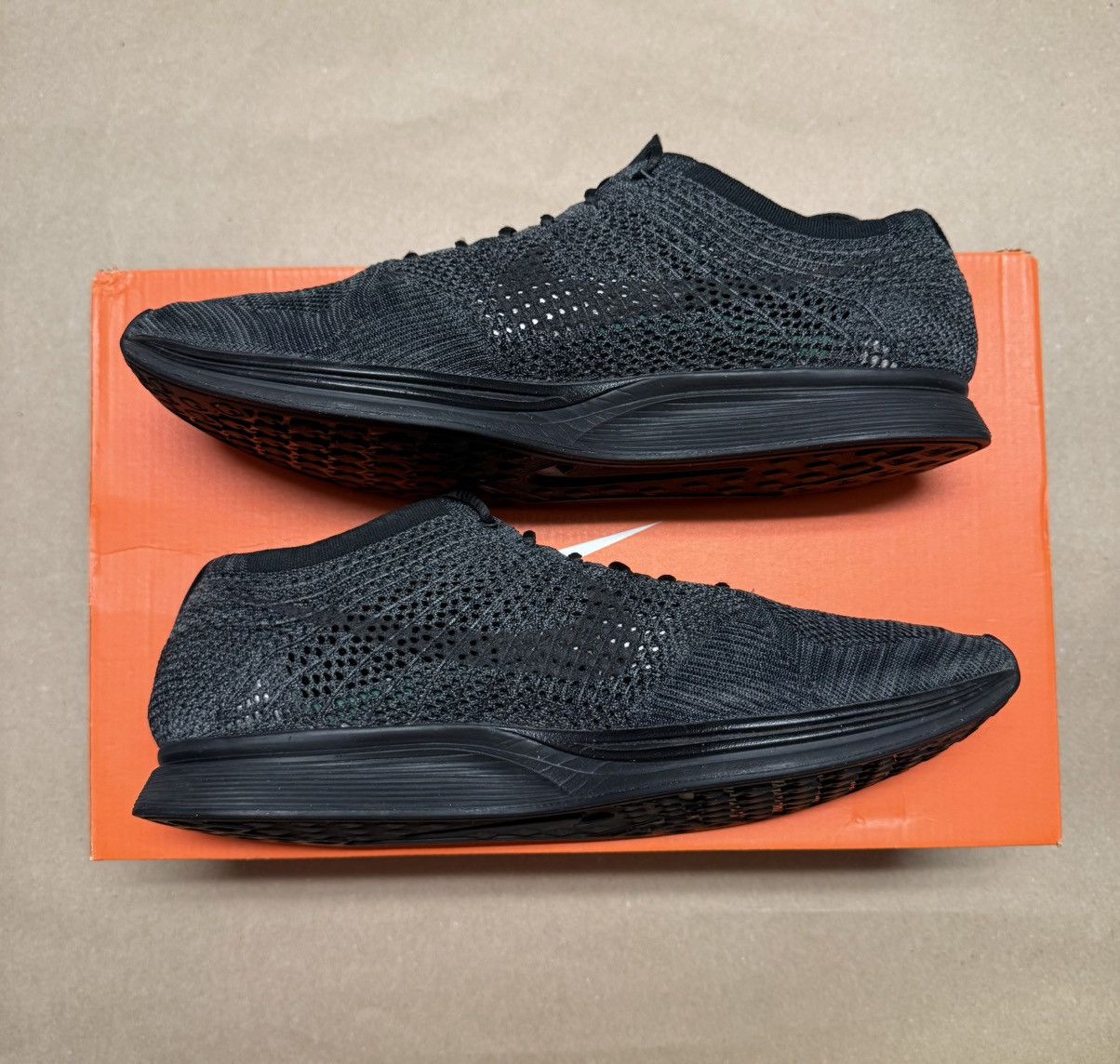 Nike Nike Flyknit Racer Triple Black men’s sz 14 Running shoes! Size US 14 / EU 47 - 2 Thumbnail