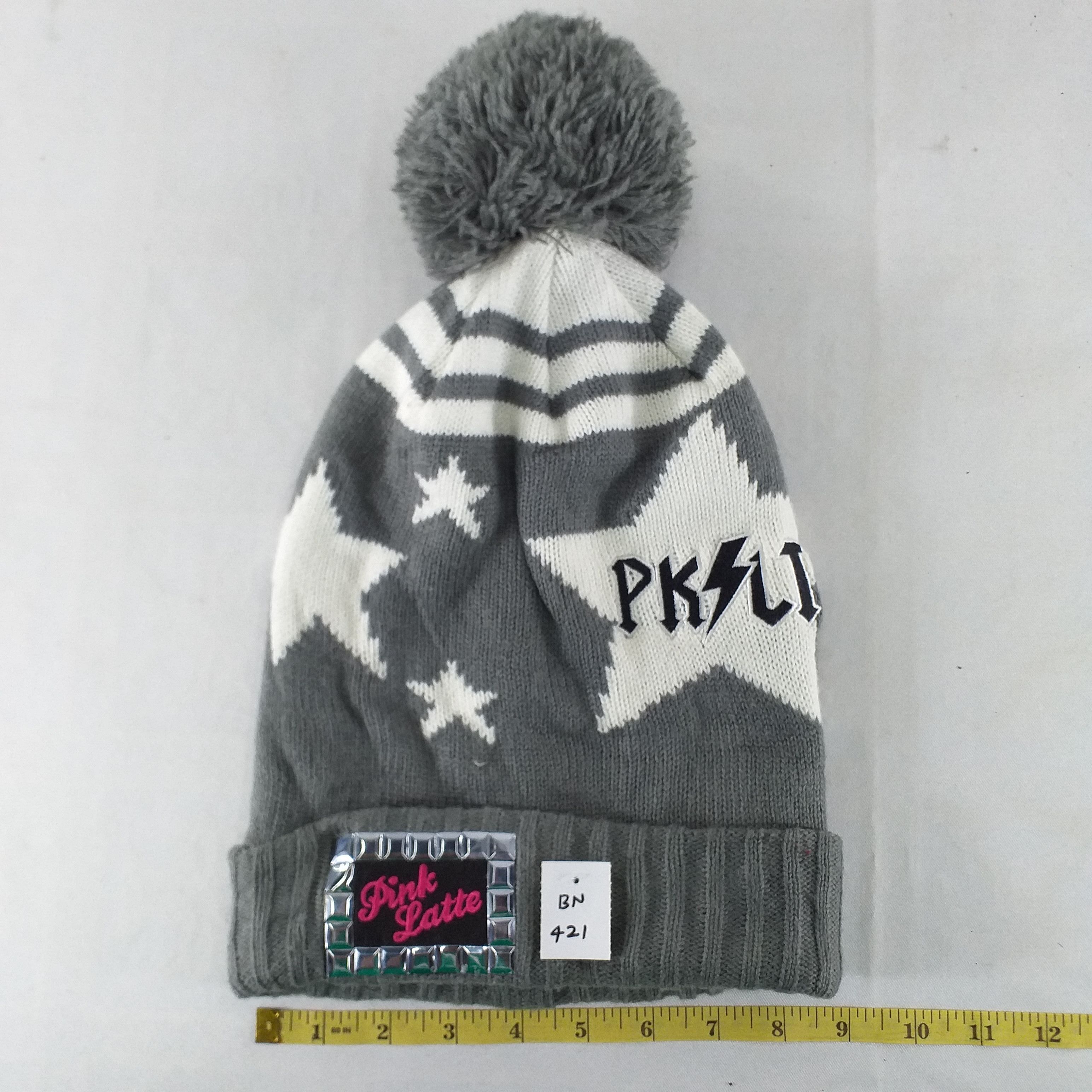 Japanese Brand Pink Latte Embroidery Snow Cap Beanie Hat -BN421 Size ONE SIZE - 4 Thumbnail
