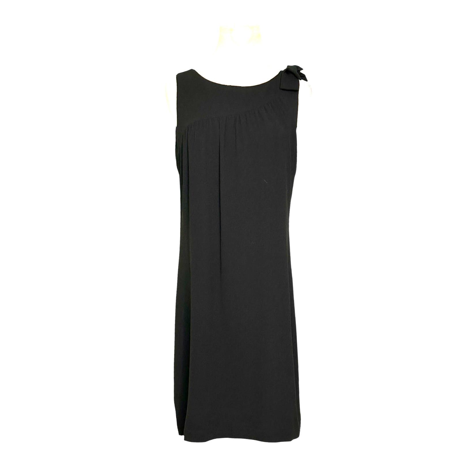 Trina Turk TRINA TURK black crepe shoulder bow sleeveless dress size 2 Size XS / US 0-2 / IT 36-38 - 1 Thumbnail