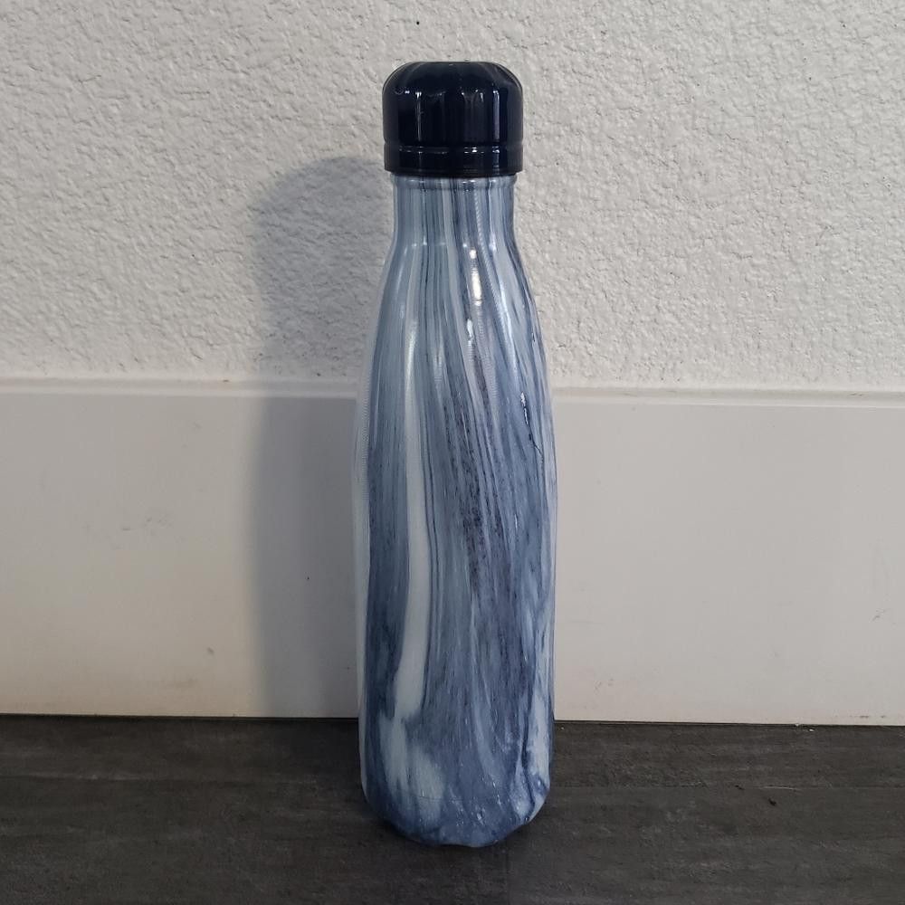Designer Navy Marble EXQUIS Metal Water Bottle Size ONE SIZE - 1 Thumbnail