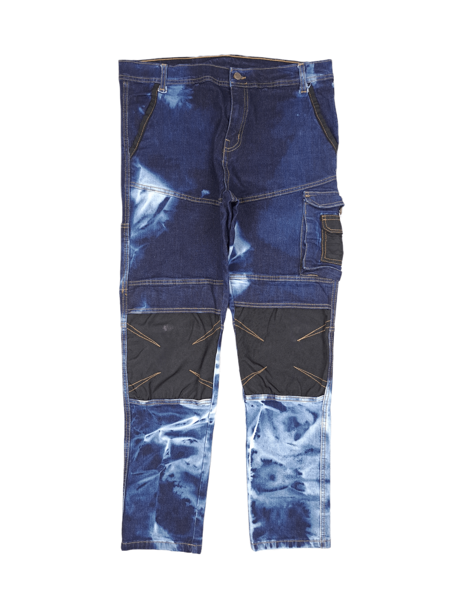Japanese Brand 💎 Crazy Vintage 32/30 Y2K Bleached Blue Carpenter Jeans Size US 32 / EU 48 - 1 Thumbnail