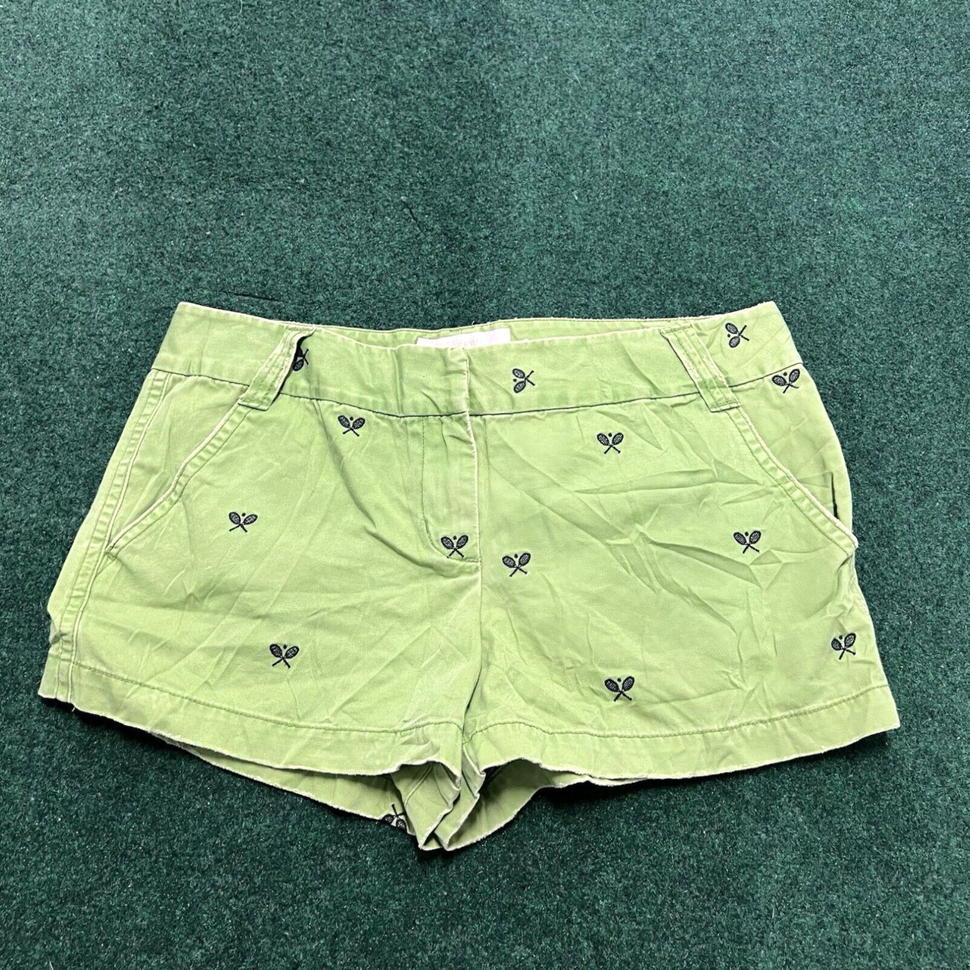 J.Crew J. Crew Chino Shorts Green Tennis Print Size 10 Summer Outdoors Walking Size 32" / US 10 / IT 46 - 1 Thumbnail