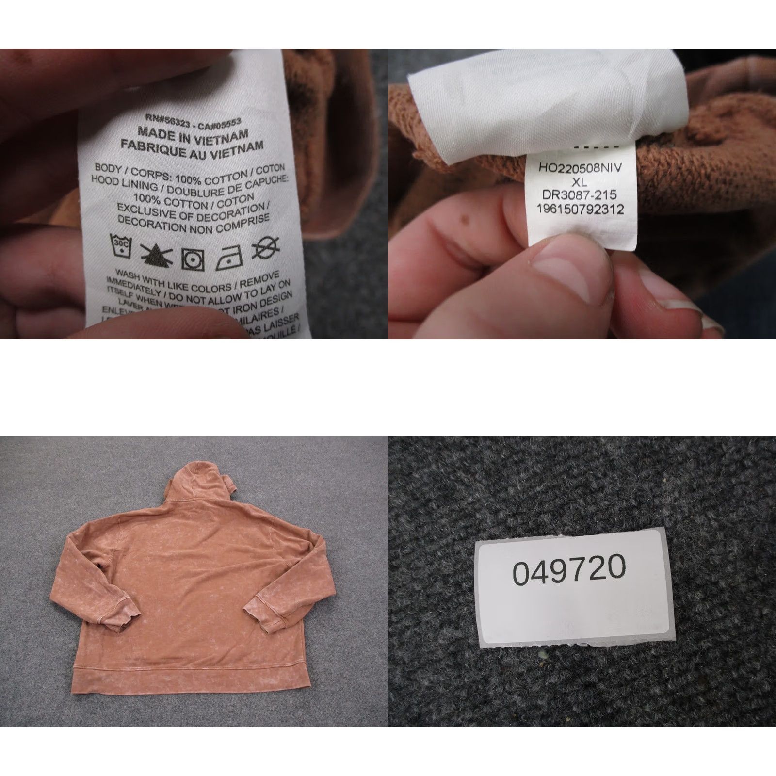 Jordan Brand Nike Jordan Sweatshirt Hoodie Mens XL Orange Jumpman Logo Pullover Casual Active Knit Thermal Pockets Hooded Sports Shirt Size US XL / EU 56 / 4 - 8 Thumbnail