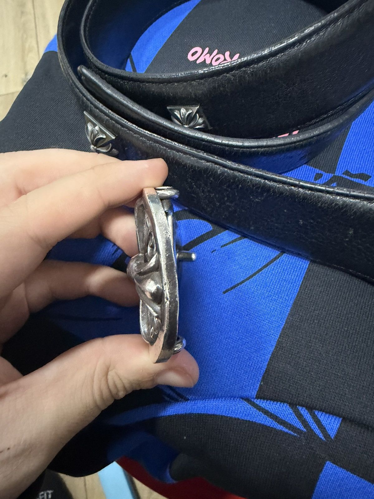 Chrome Hearts Chrome hearts oval buckle & pyramid belt strap Size 34 - 18 Thumbnail
