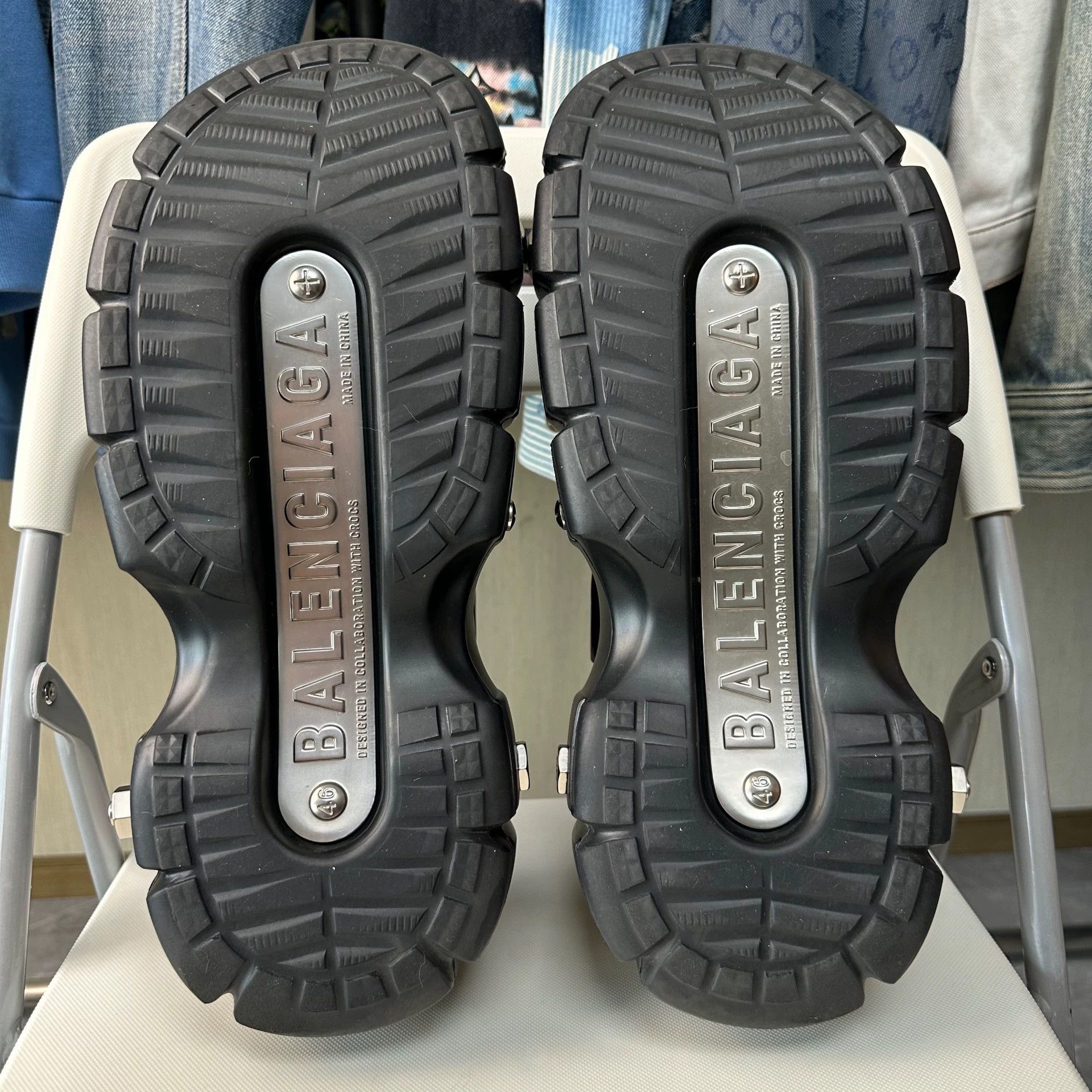 Balenciaga Crocs x Balenciaga HardCrocs Men's Black Slip-On Clogs Size US 13 / EU 46 - 5 Thumbnail