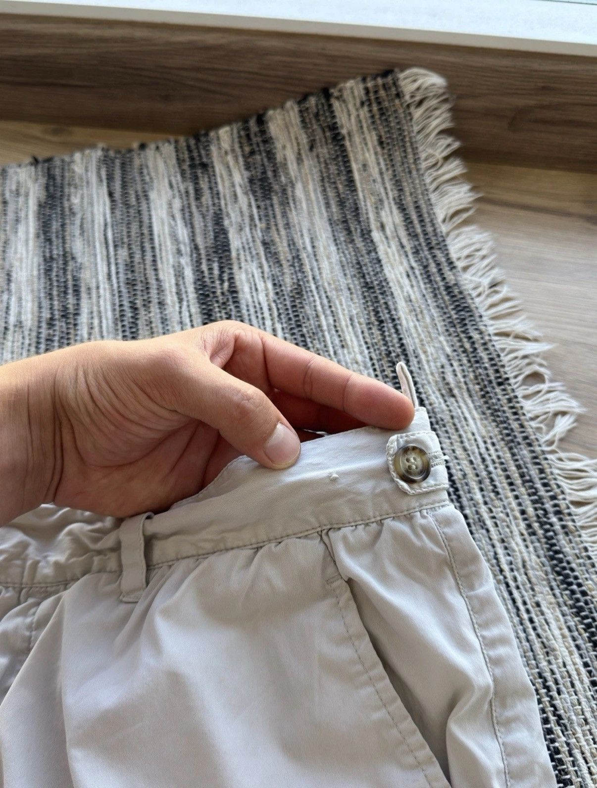 Prada Vintage Nylon Cargo 90s White Shorts Size 50 ( M ) Men