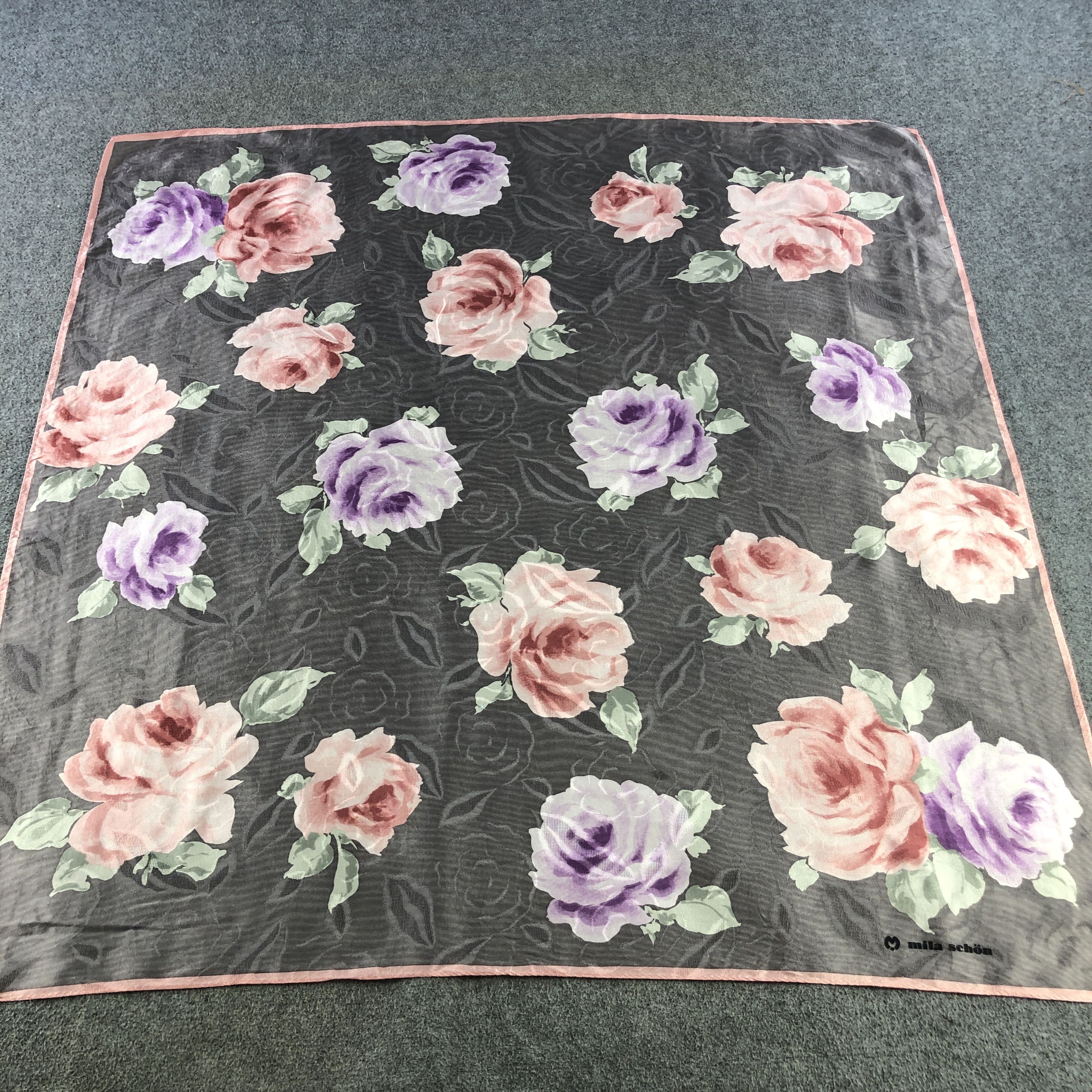 Mila Schon Vintage Mila Schon Floral Silk Scarf M1301 Size ONE SIZE - 2 Thumbnail