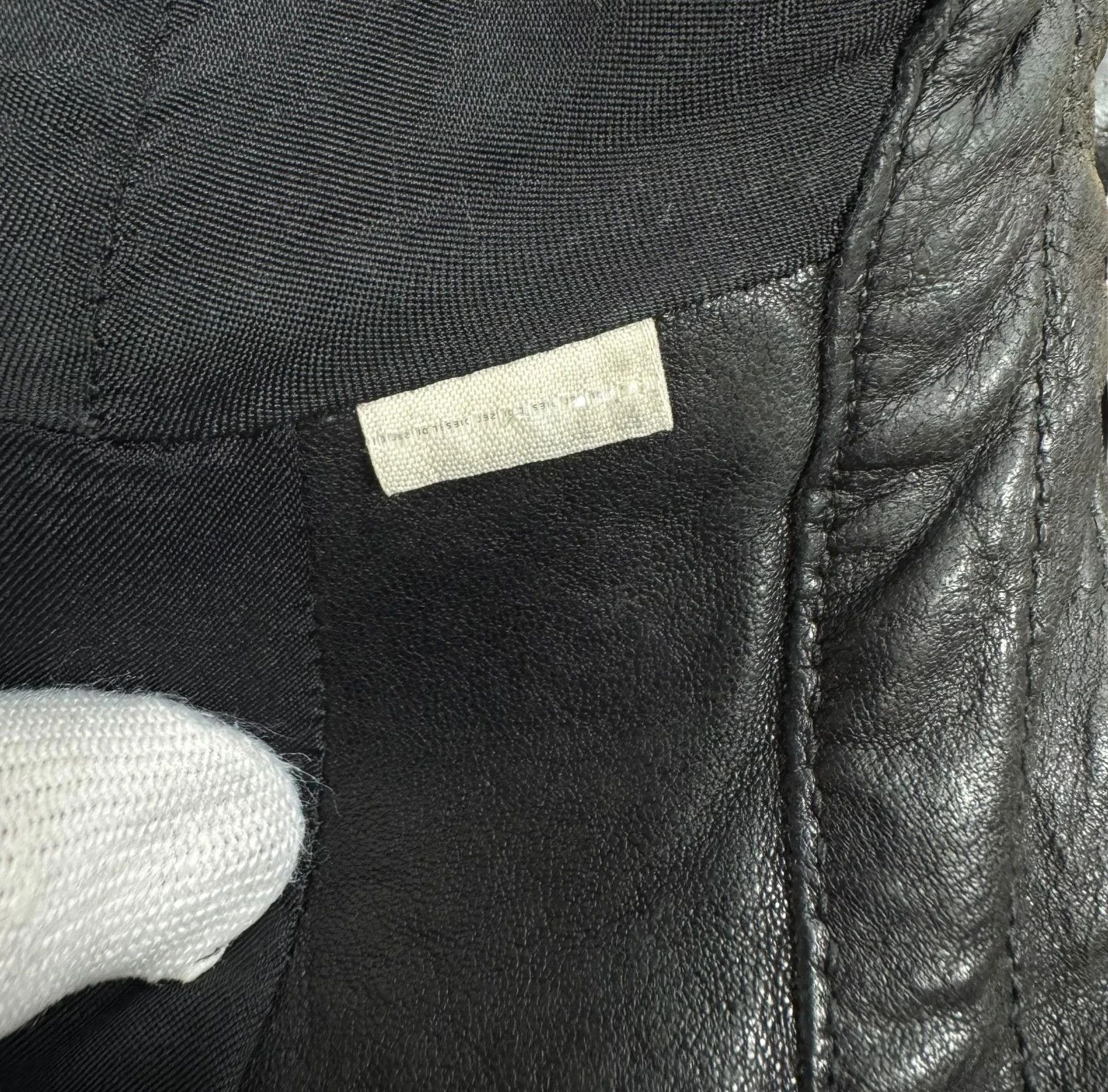 Diesel Black Gold Biker Belted Jacket Leather Wool size 40