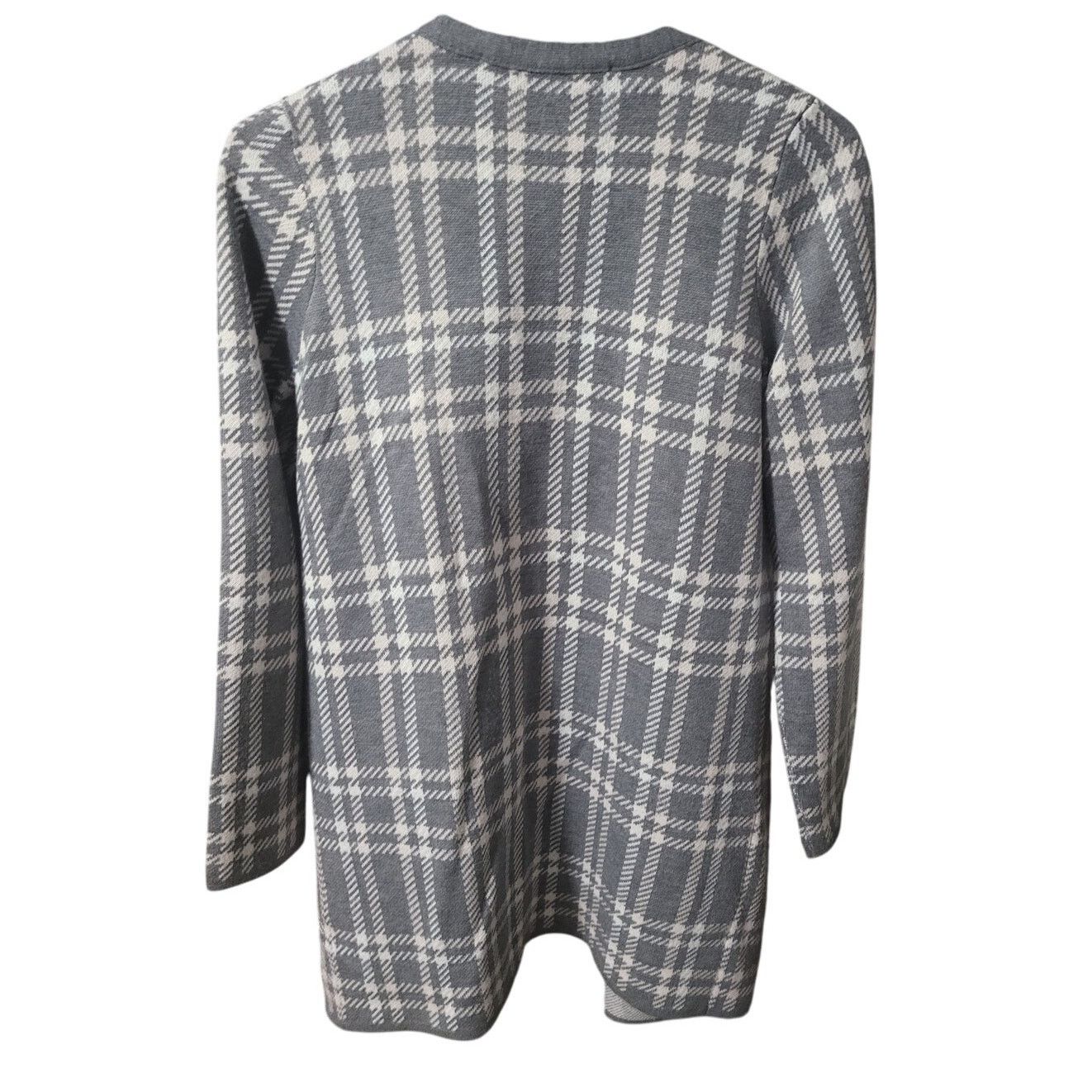 French Connection French Connection Gray. Light Pink & White Plaid Cardigan -S Size S / US 4 / IT 40 - 2 Thumbnail