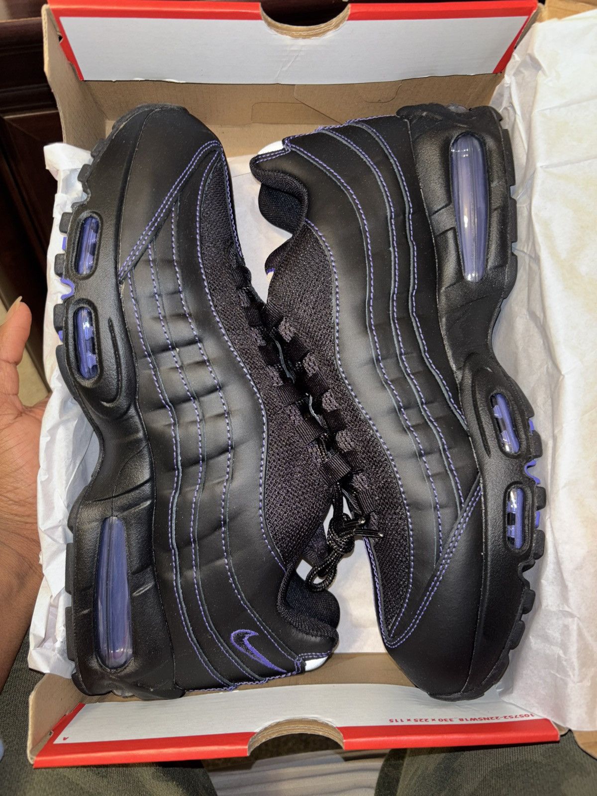 Nike Nike Air Max 95 OG Black/Persian Violet Size US 11.5 / EU 44-45 - 1 Thumbnail