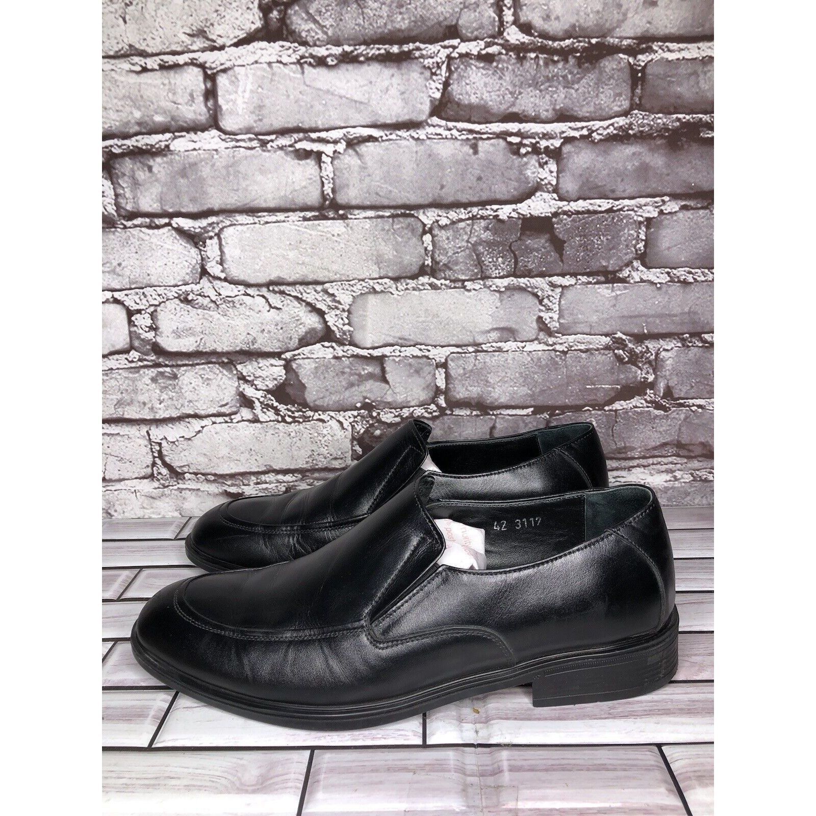 Other HAJJO Black Leather Slip On Casual Dress Loafers Work Shoes Size US 9 / EU 42 - 8 Thumbnail
