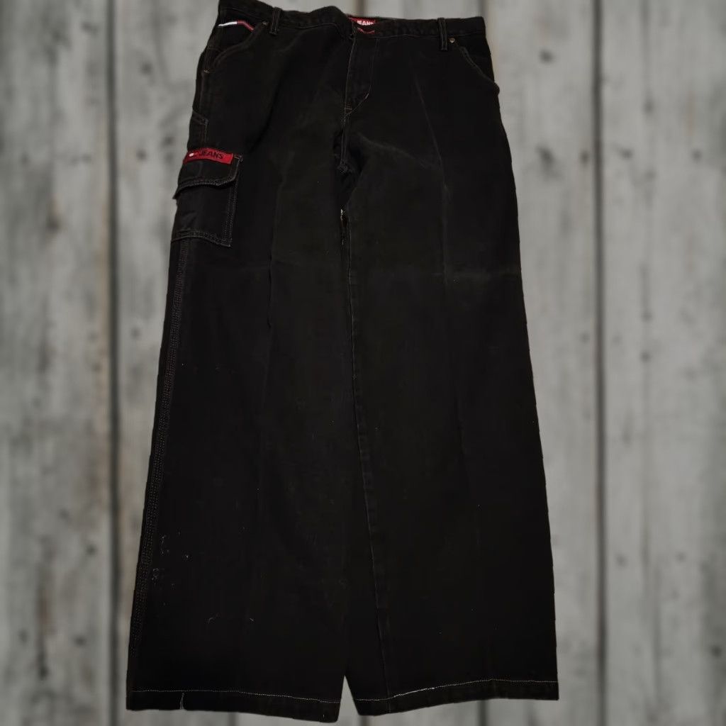 Tommy Hilfiger VINTAGE Tommy Hilfiger Jeans Carpenter Black 38 x 34 Denim Baggy Loose Fit Skate 34 Mens Womens Boys Girls Size US 34 / EU 50 - 1 Thumbnail